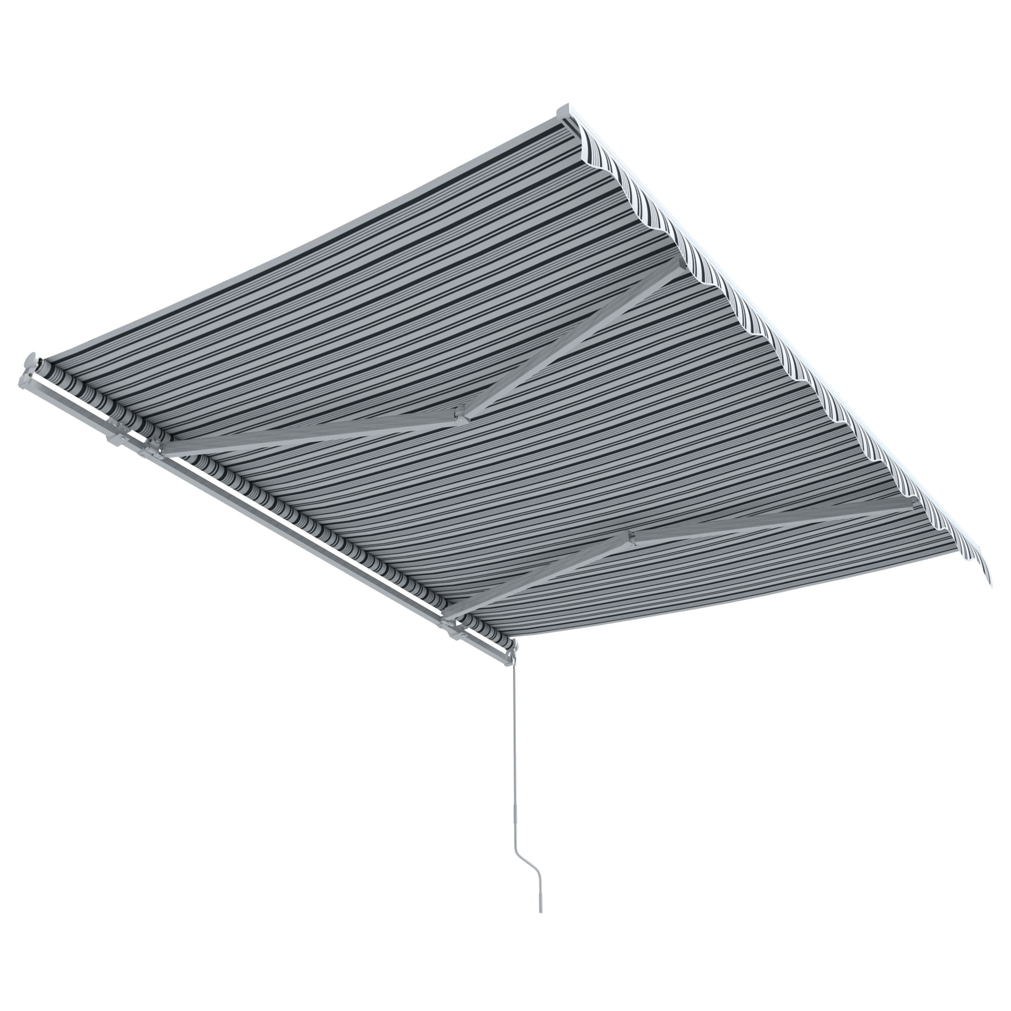 Gelenkarmmarkise Easy | 3,5 x 2,5 m / Stoff: Multi, grau-weiß 