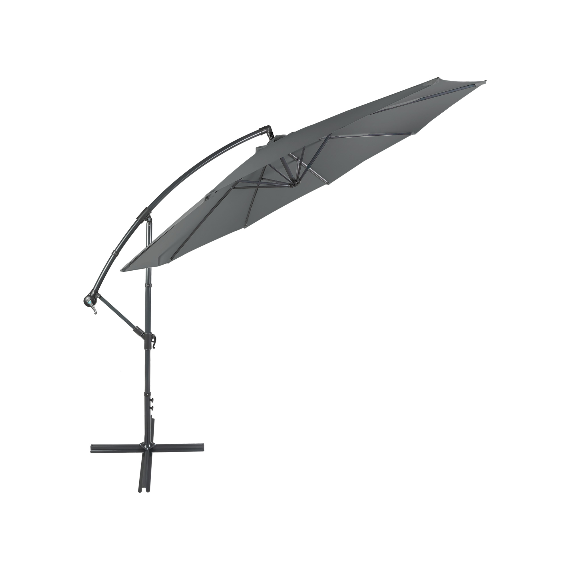 parabanana Ampelschirm | 3 m, rund, grau 