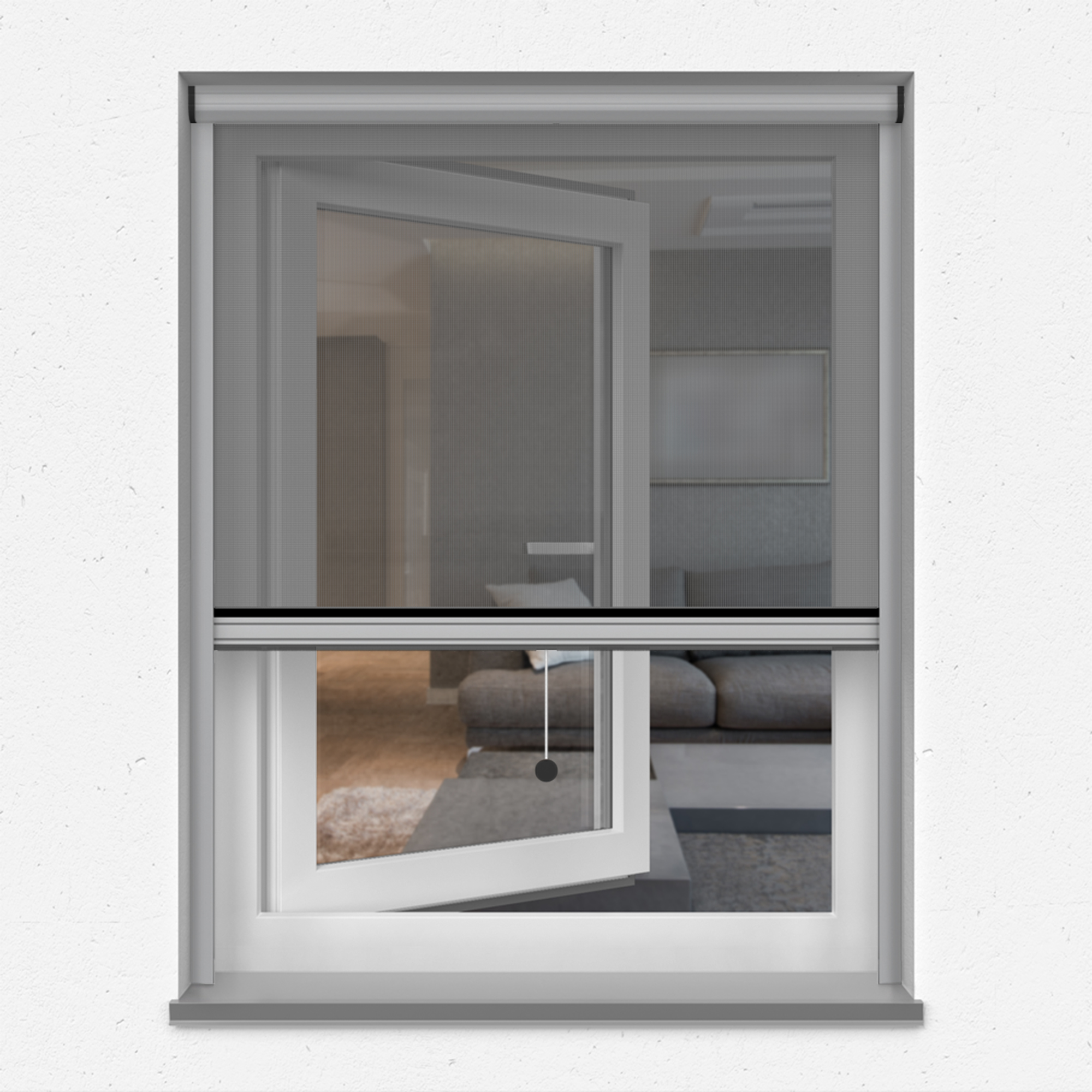 Zanzariera a rullo verticale 4 in 1 Zanzara | Telaio in alluminio, 70 x 130 cm, argento