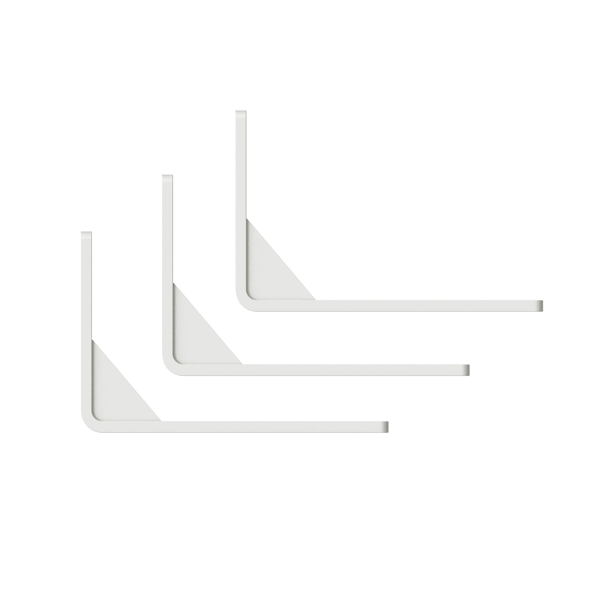3er-Set Deckenhalterungen für Kassettenmarkise Curve 2000, L-förmige Metallkonstruktion