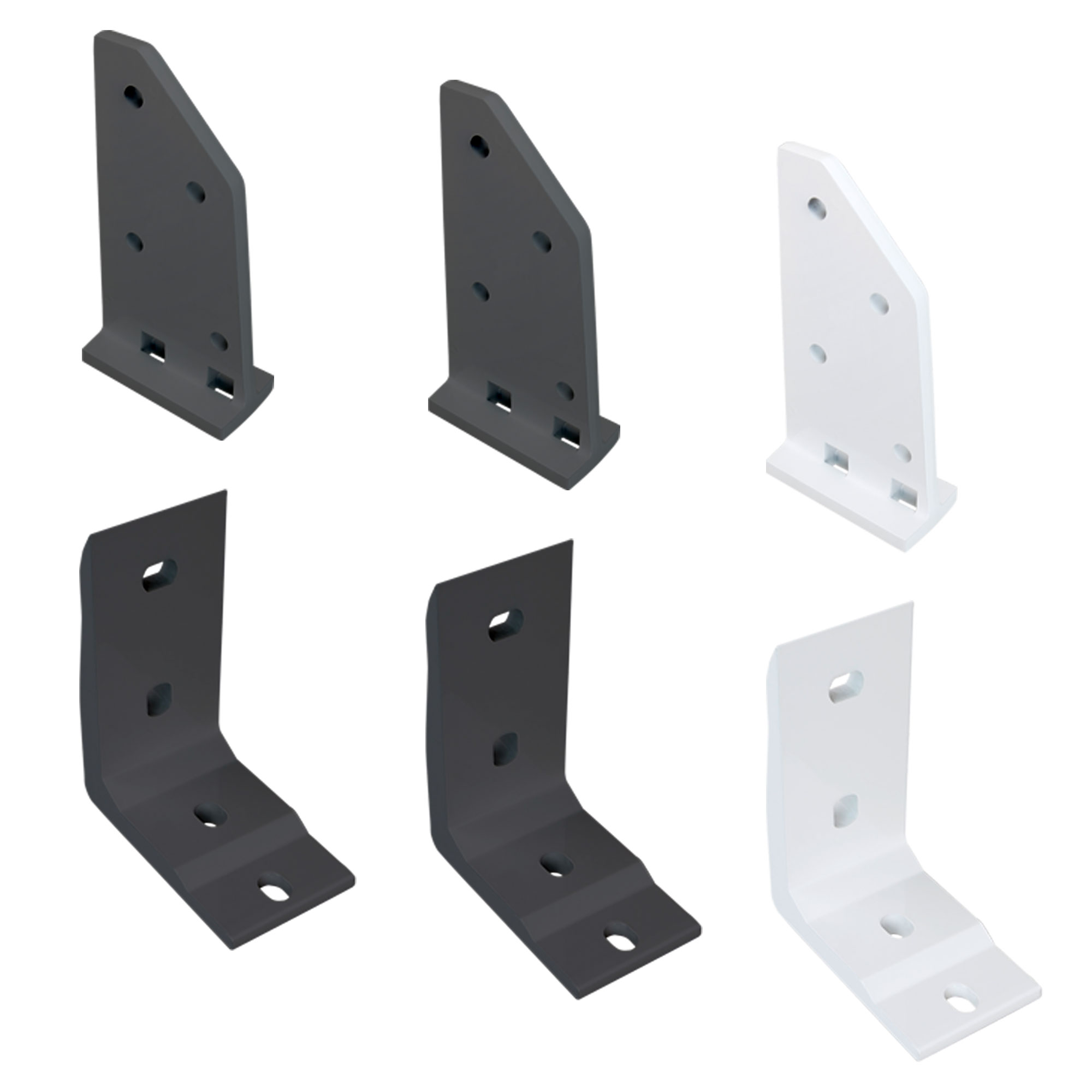 Dachsparrenhalter-Set mit Deckenwinkel für Kassettenmarkise, verschiedene Ansichten