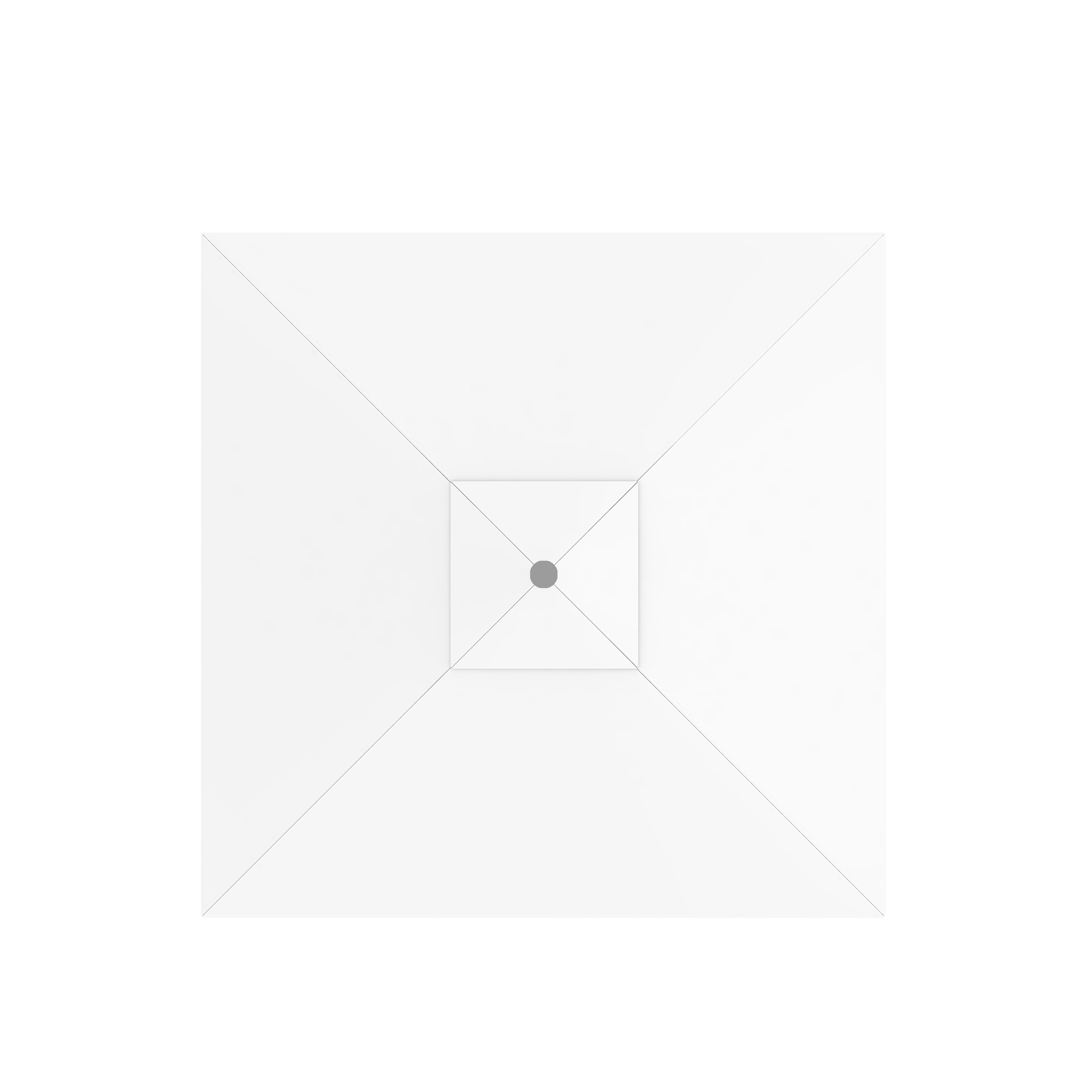 Quadratischer Sonnenschirm von oben, symmetrisches Design mit zentralem Punkt