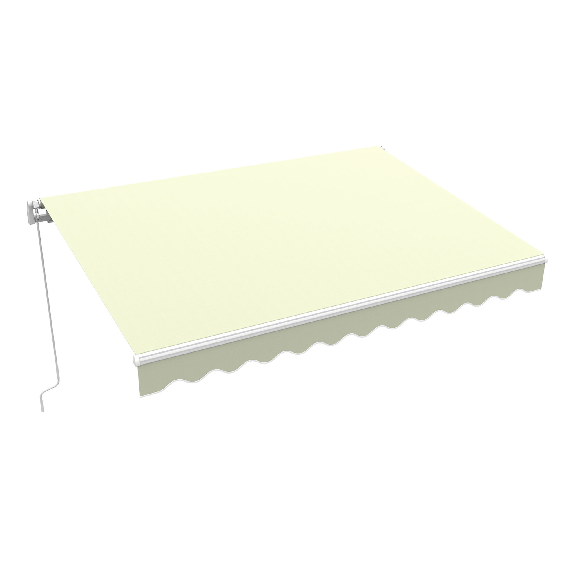 Gelenkarmmarkise Basic 2000 | 4 x 3 m / Gestell: weiß / Stoff: Uni, creme-weiß 