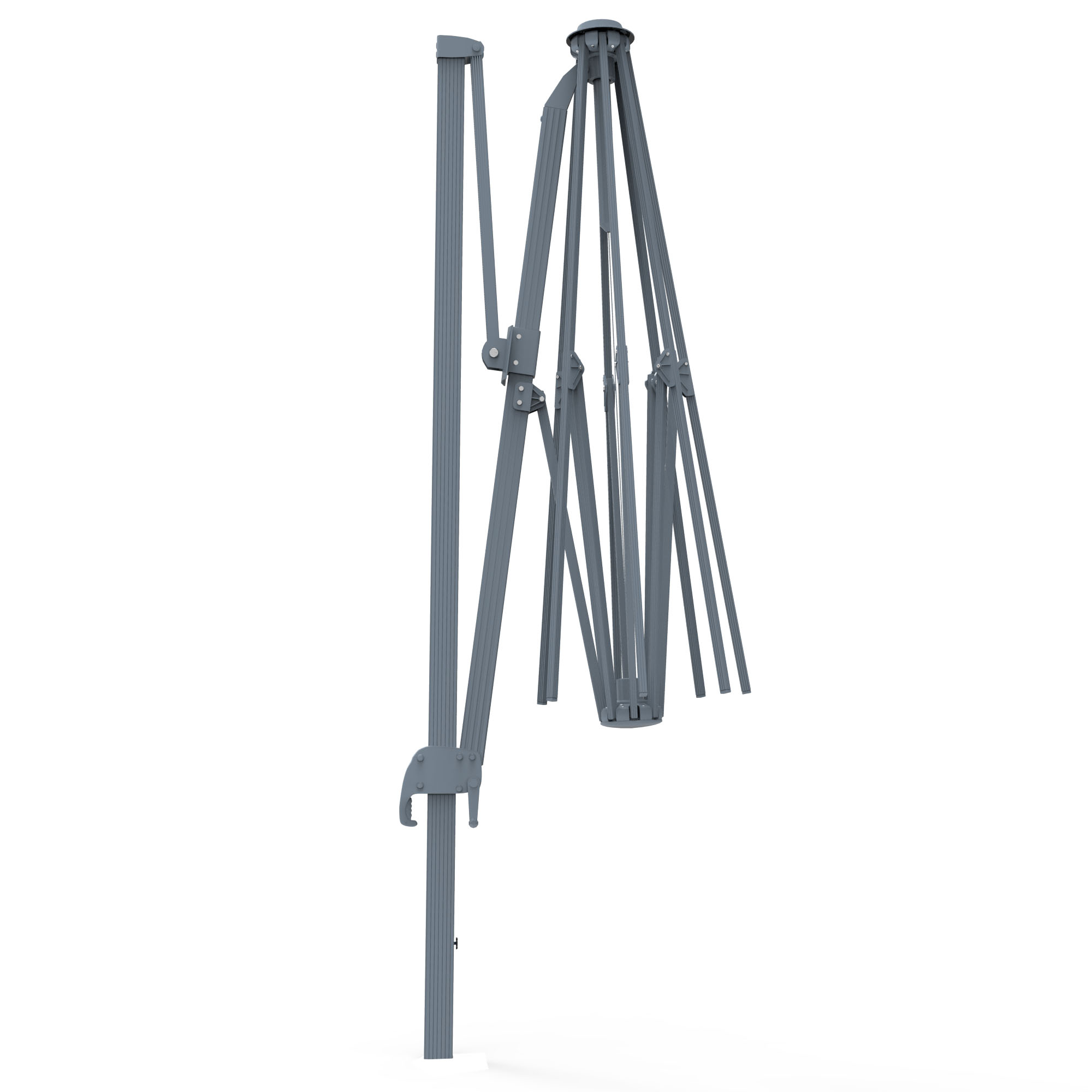 Sonnenschirm Gestell für parapenda Ampelschirm | 3,5 m, rund, anthrazit + Standkreuz  (anthrazit - rund | 3,5 m)
                                    - anthrazit- rund | 3,5 m