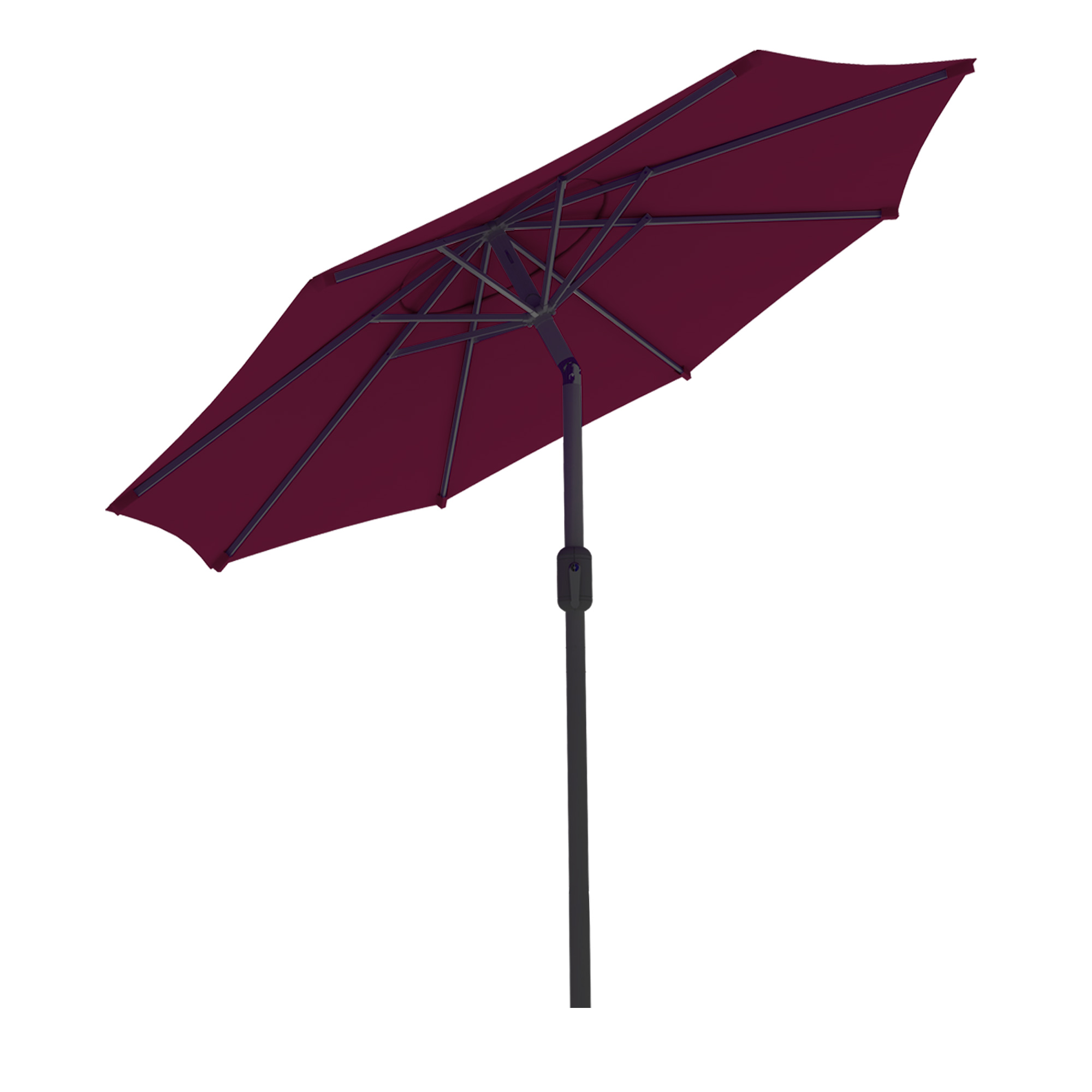 Ombrellone Interpara | 3,5 m, rotondo, bordeaux | struttura, antracite