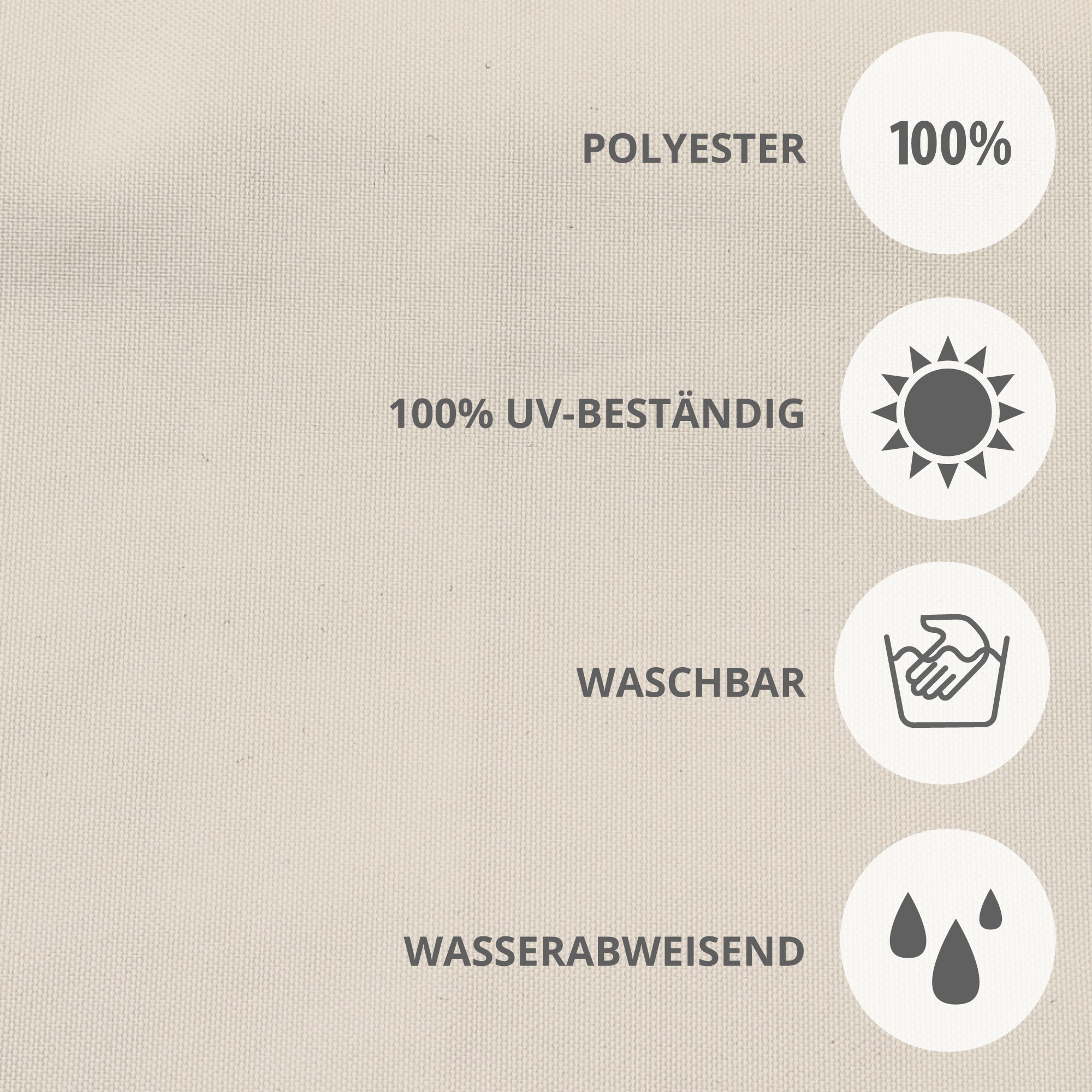 Balkonbespannung - Polyester / wasserdicht | 500 x 75 cm, creme