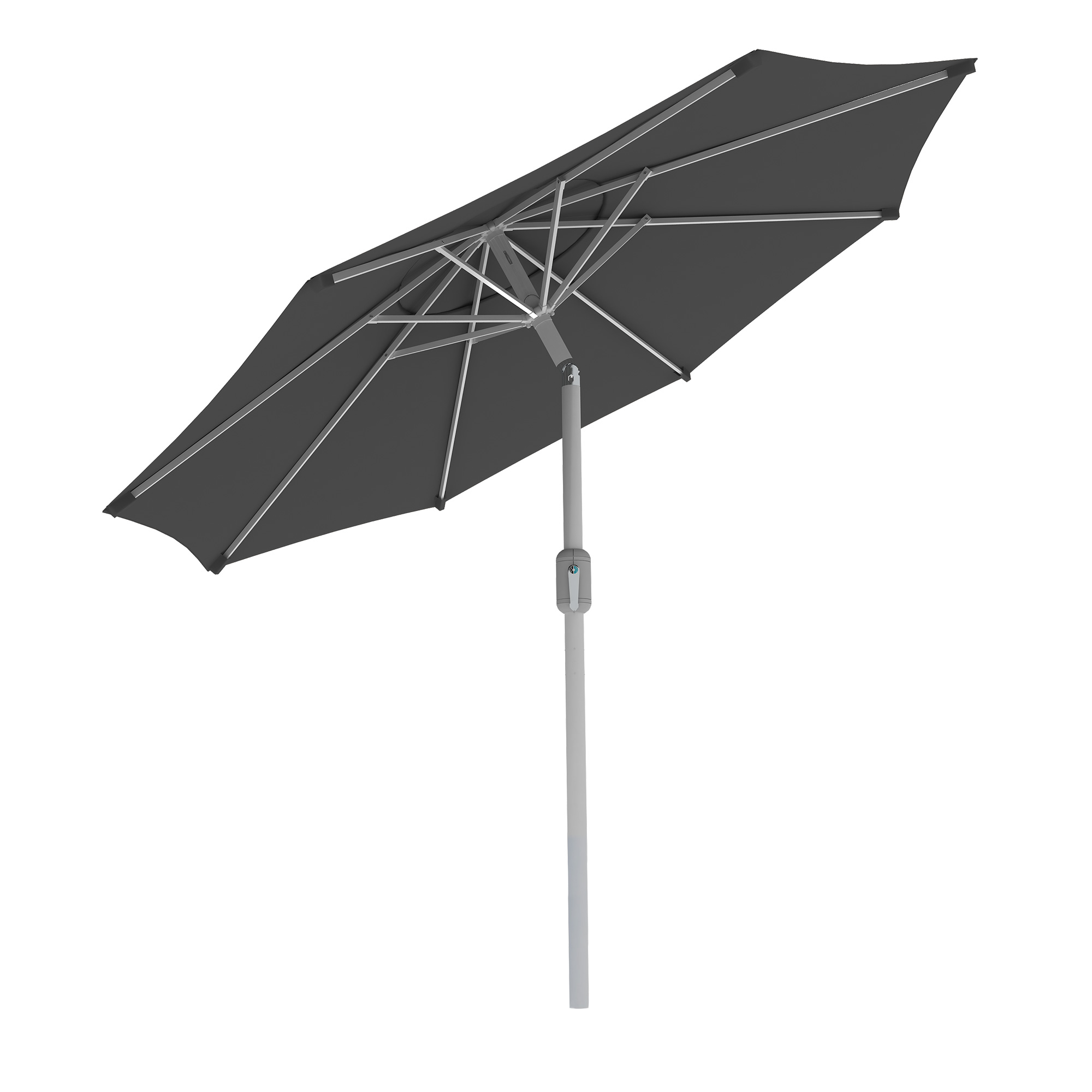 Ombrellone Interpara | 3,5 m, rotondo, grigio | struttura, bianco
