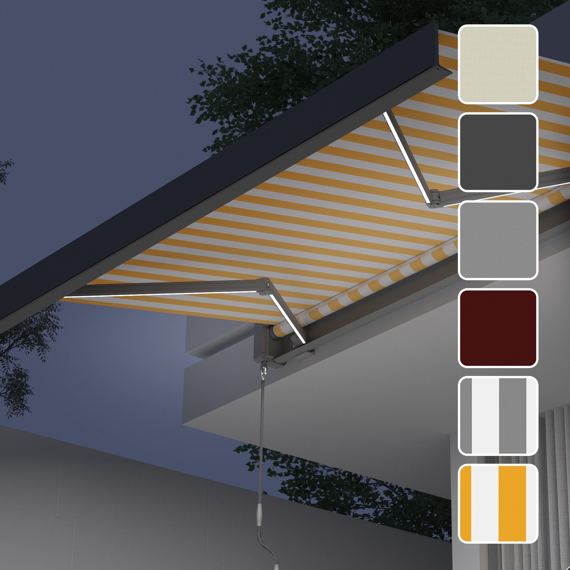 Kassettenmarkise Quadris LED (Typ nach Wahl) | Hoverbild