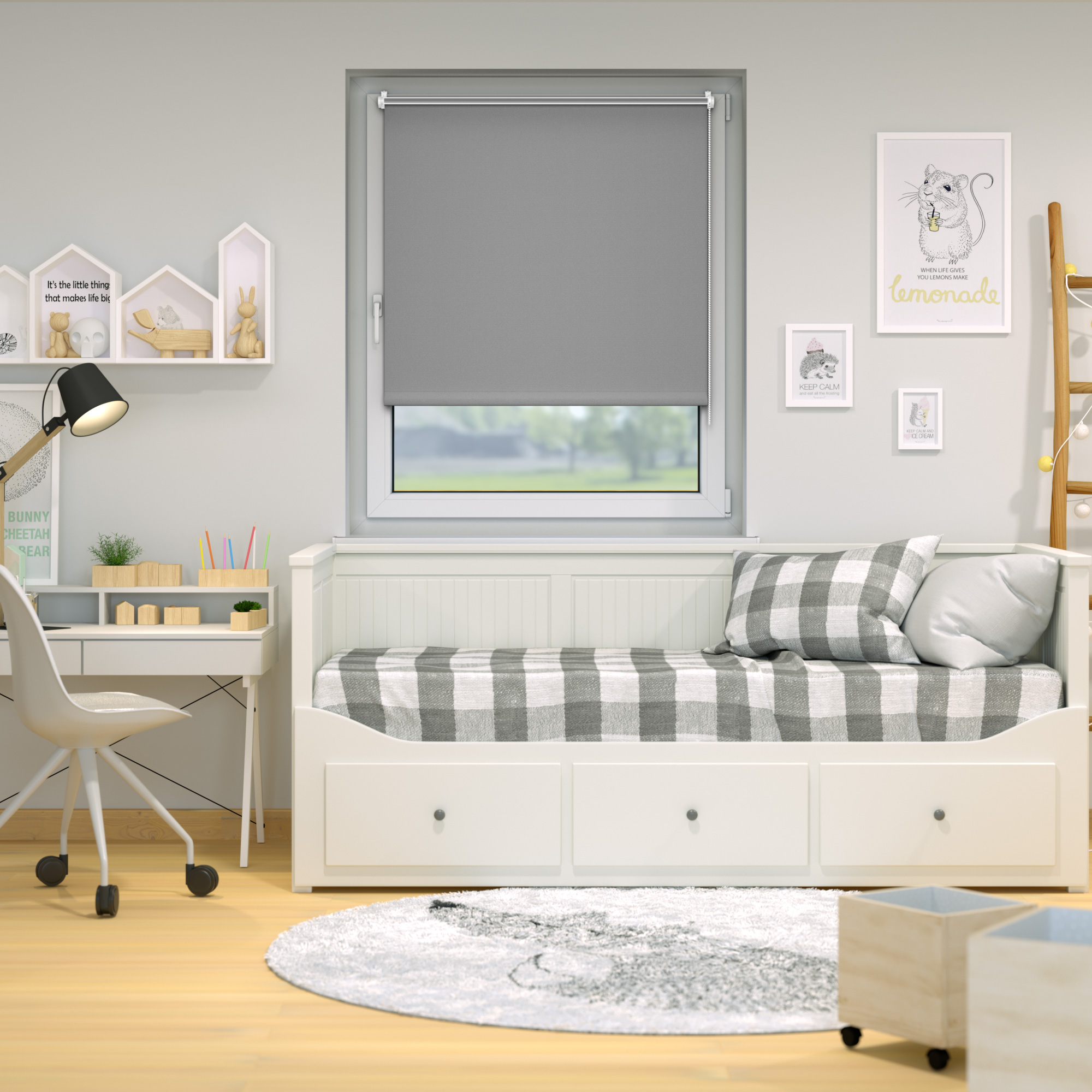 Klemmfix Tenebra Verdunkelungsrollo / Thermorollo | 35 x 160 cm, grau
