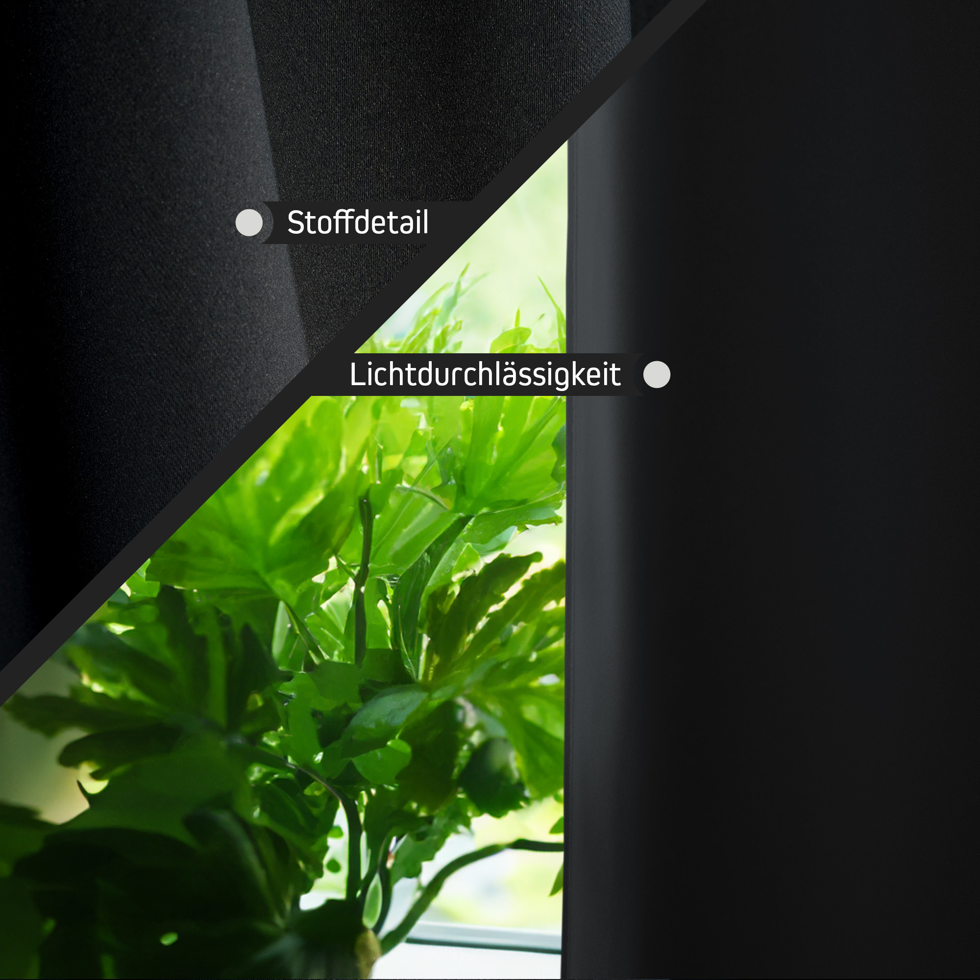 BLACKY Brandschutz-Vorhang B1 mit Kombiband | verdunkelnd, 135 x 245 cm, schwarz 