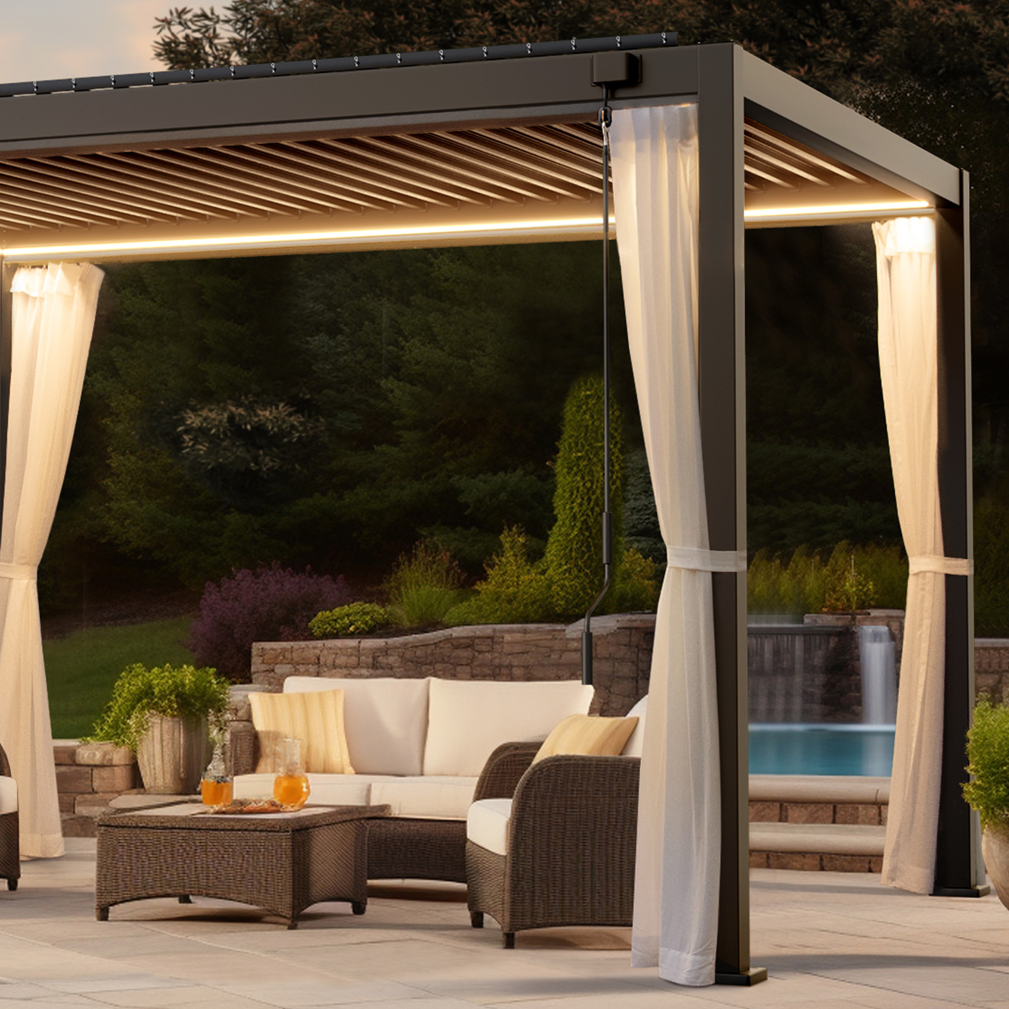 Pergola mit Lamellendach | 3 x 3 m, anthrazit 