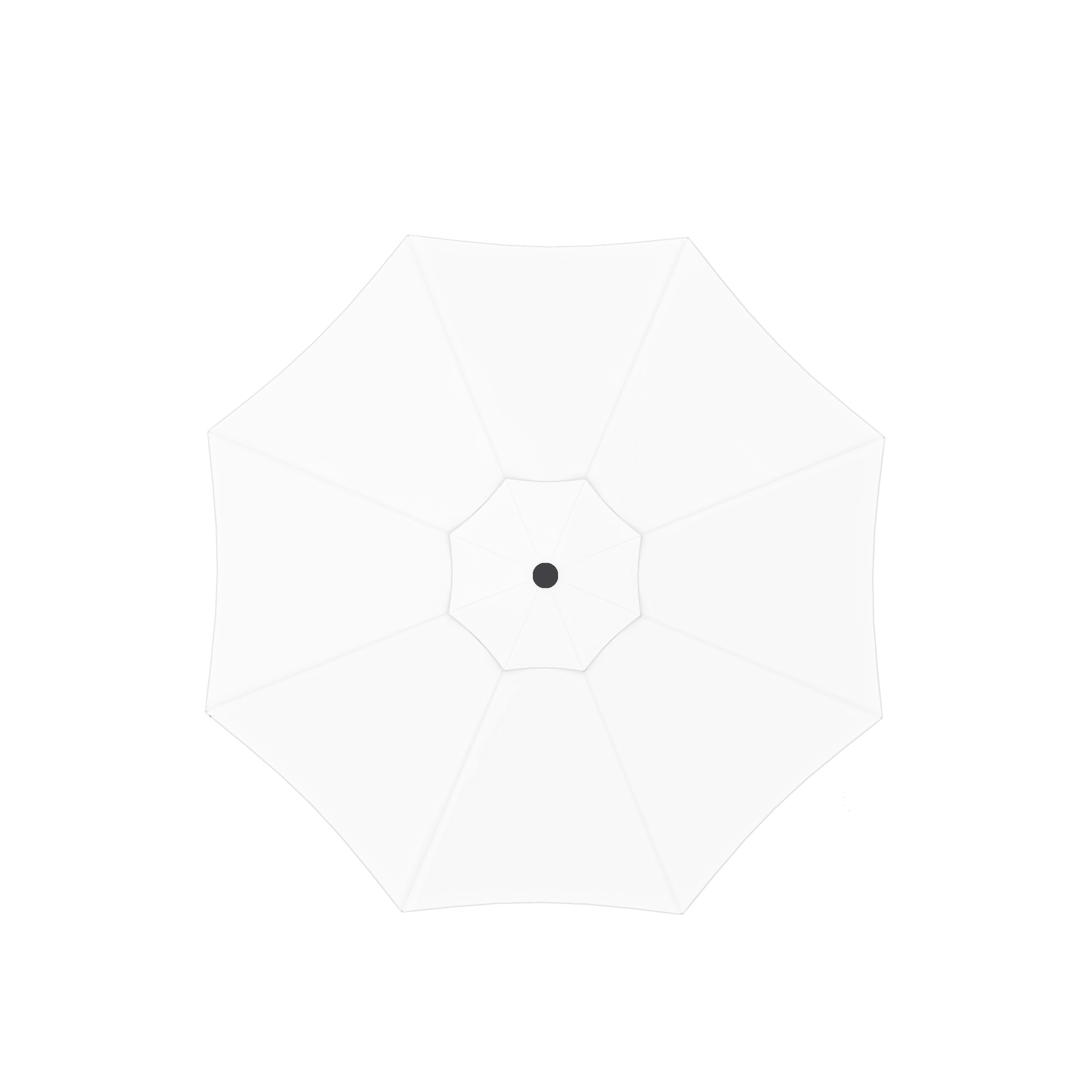 Quadratischer Sonnenschirm von oben, symmetrisches Design mit zentralem Punkt