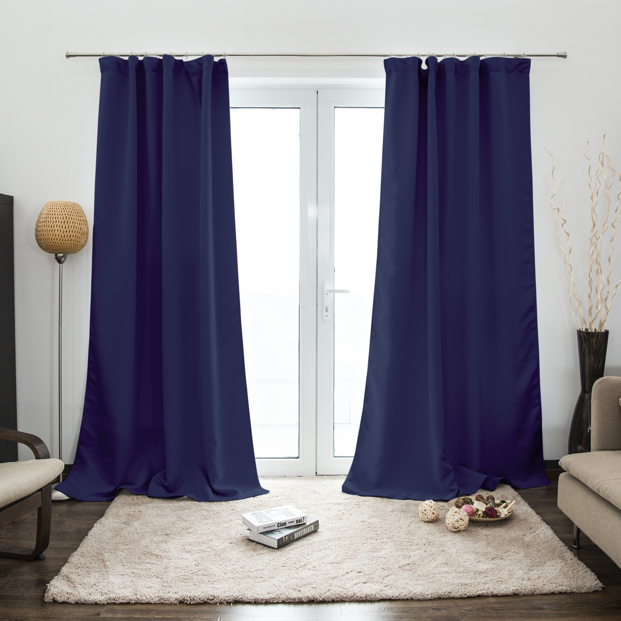 Tenda arricciata AURORA | opaco, 140 x 235 cm, blu