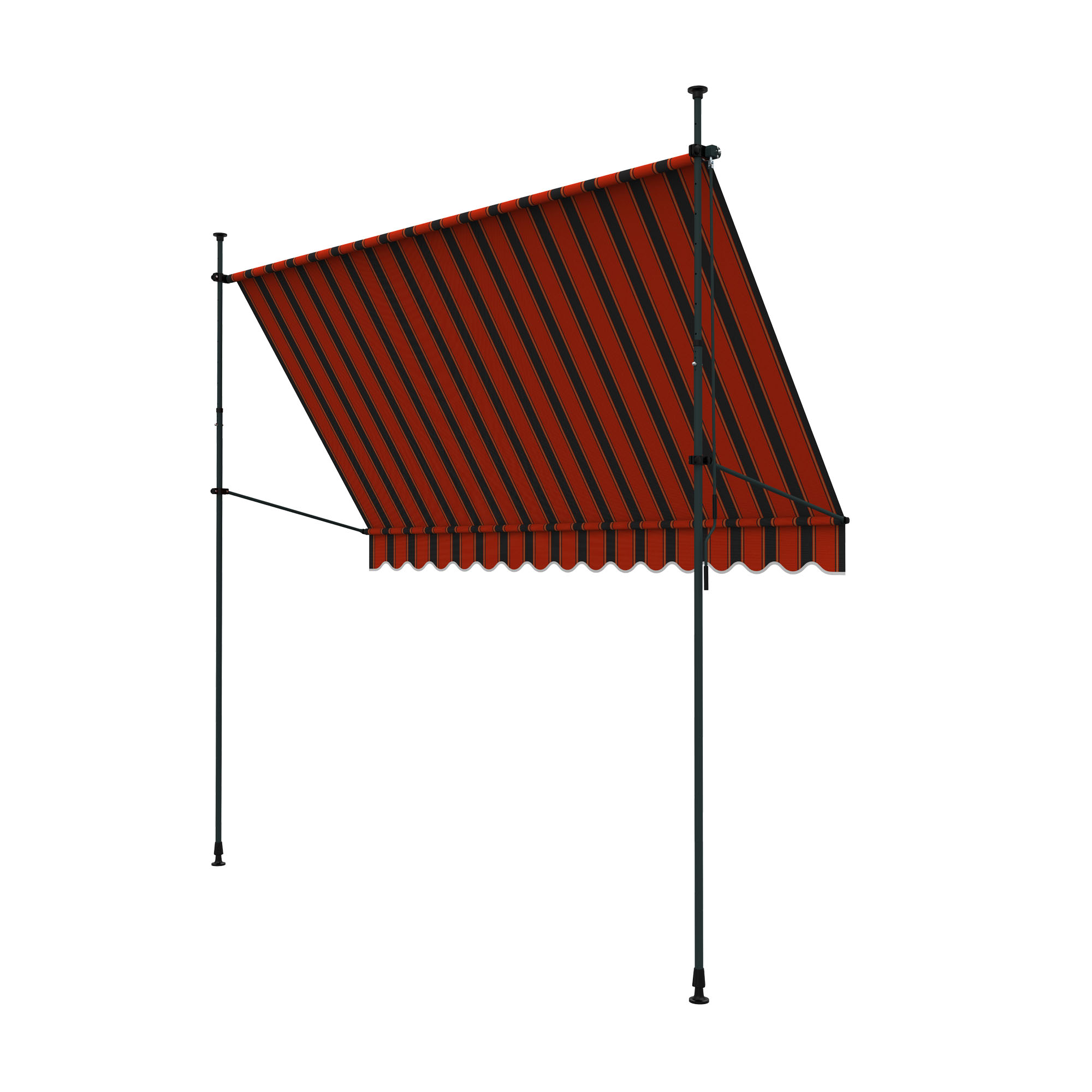 Klemm- & Balkonmarkise JAM 2000 | 3,95 x 1,20 m / Gestell: anthrazit / Stoff: Multi, rot-schwarz 