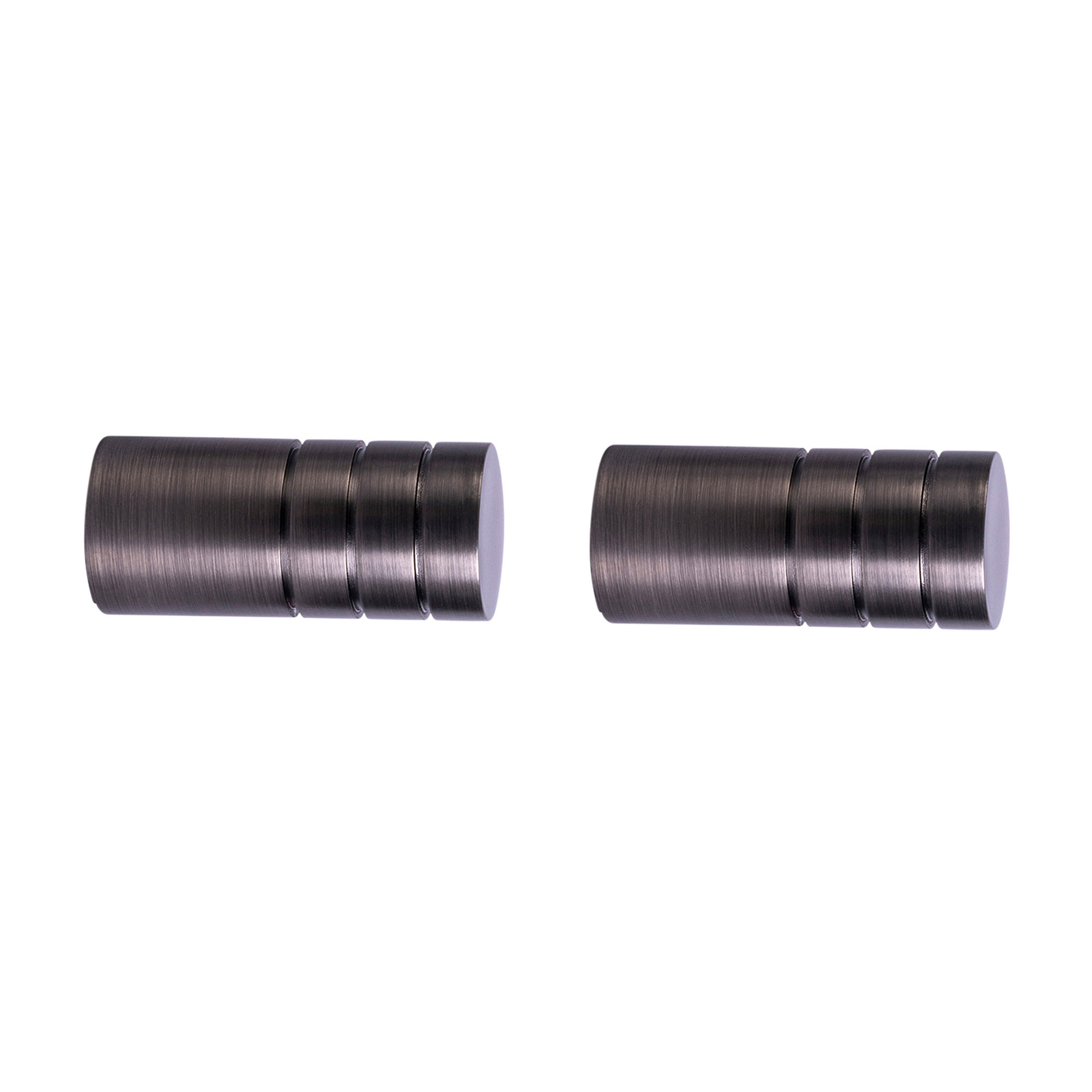Terminale per bastone per tenda | ⌀ 19 mm, antracite spazzolato, Tappo scanalato, 2 pezzi