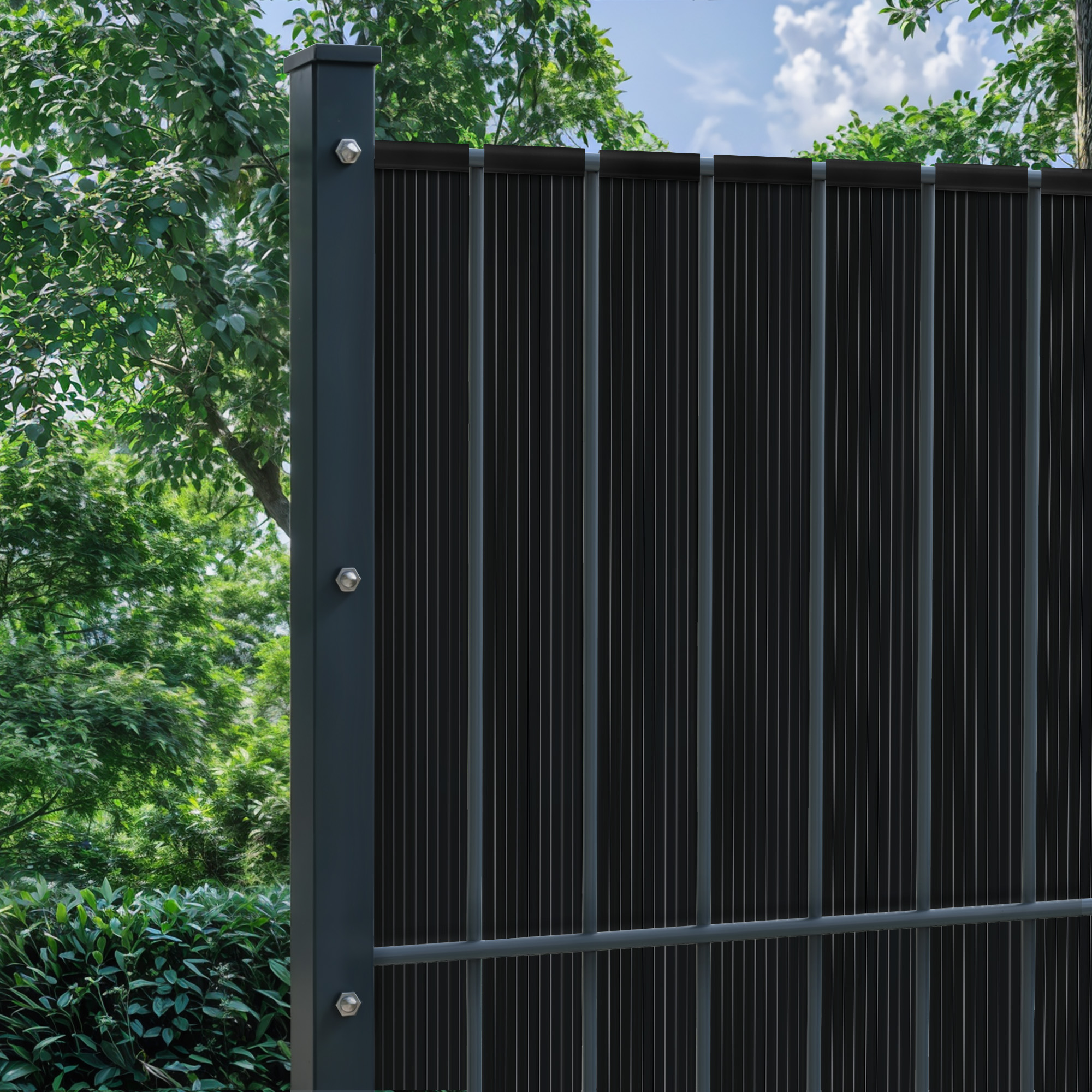 Rete frangivista verticale in PVC rigido | 4,75 cm x 75 m, antracite