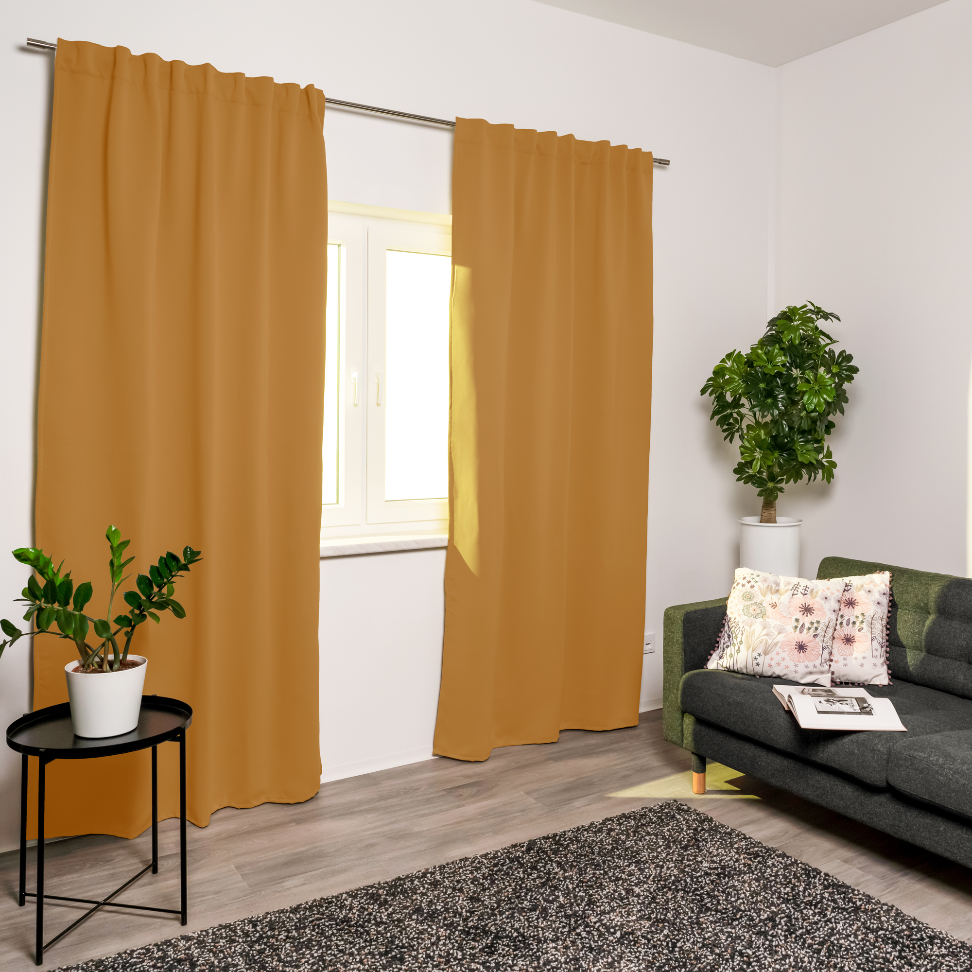 Tenda acustica con nastro multifunzione ACUSTICO | opaco, 135 x 245 cm, curry