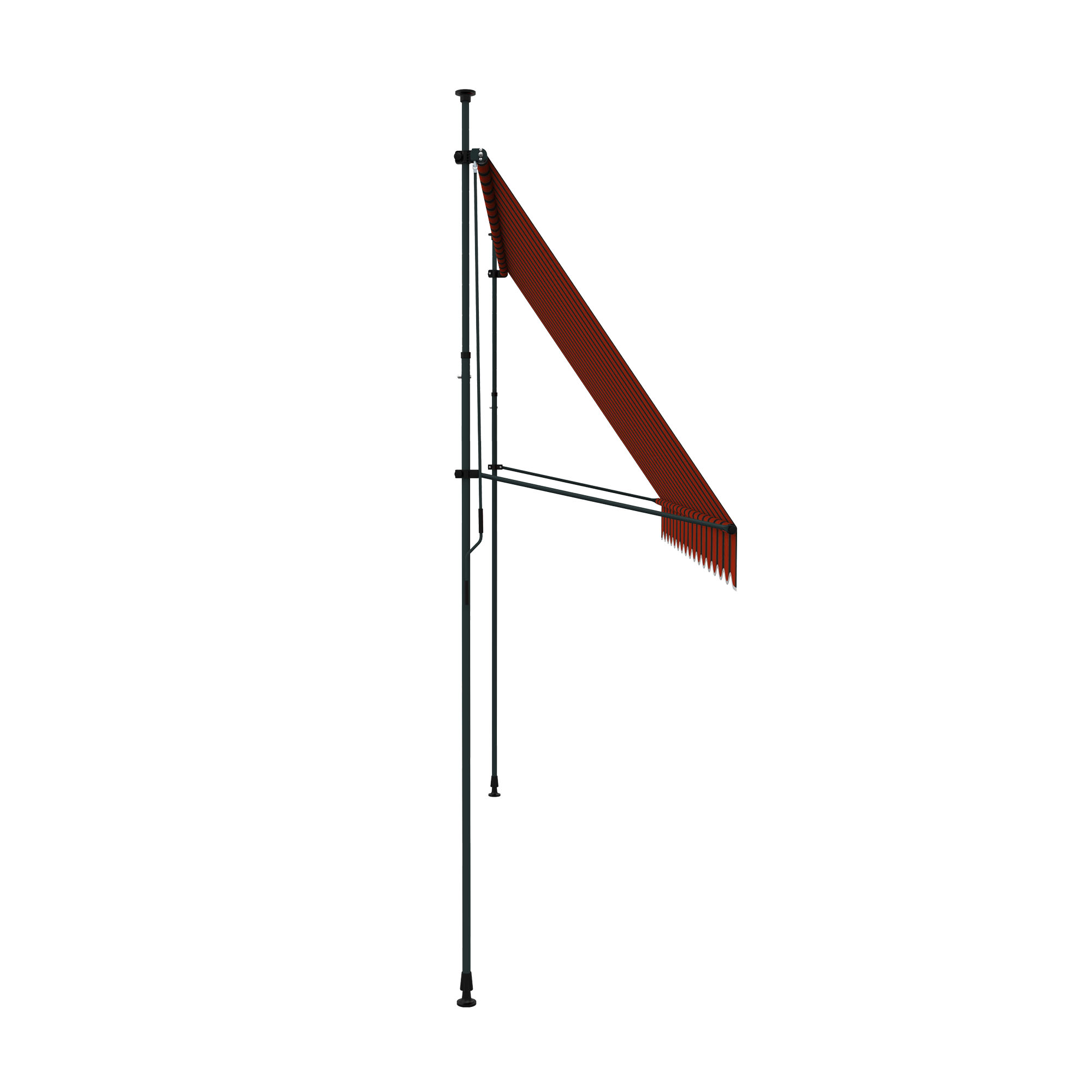 Klemm- & Balkonmarkise JAM 2000 | 3,95 x 1,20 m / Gestell: anthrazit / Stoff: Multi, rot-schwarz 