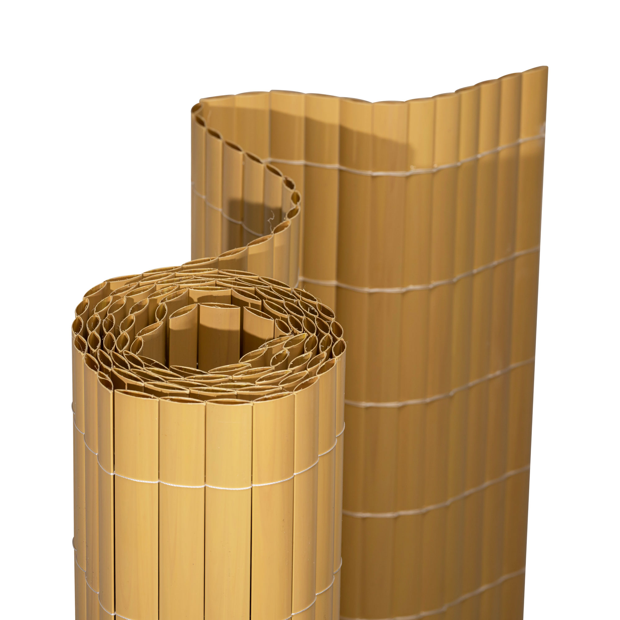 Gerollte PVC Sichtschutzmatte mit Bambusoptik für Sichtschutz und Dekoration