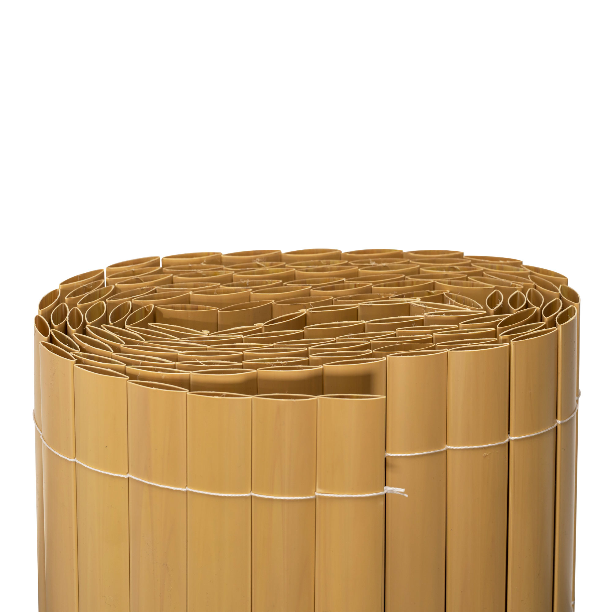 Gerollter Sichtschutz aus Bambusmaterial, gebunden mit Schnur, für Garten oder Balkon