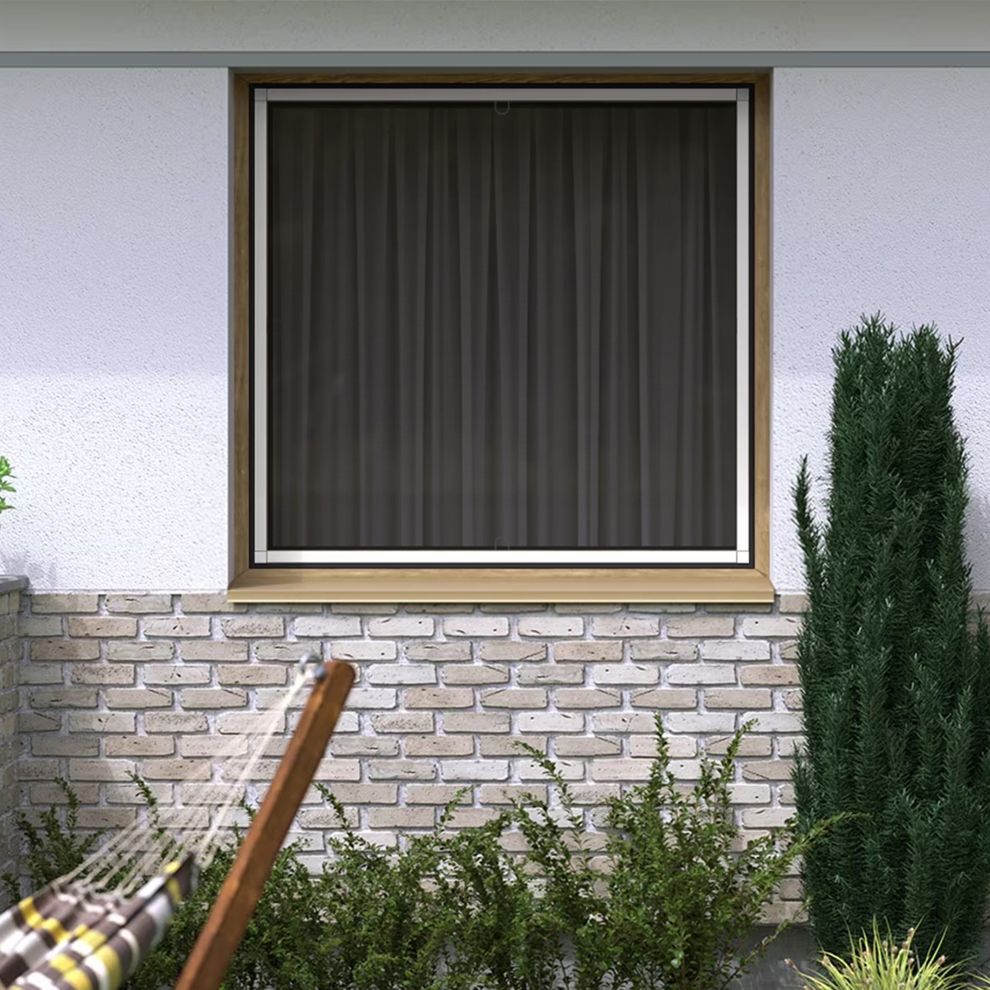 Insektenschutz-Spannrahmen BrushLine 2000 für Fenster | 60 x 150 cm, weiß 