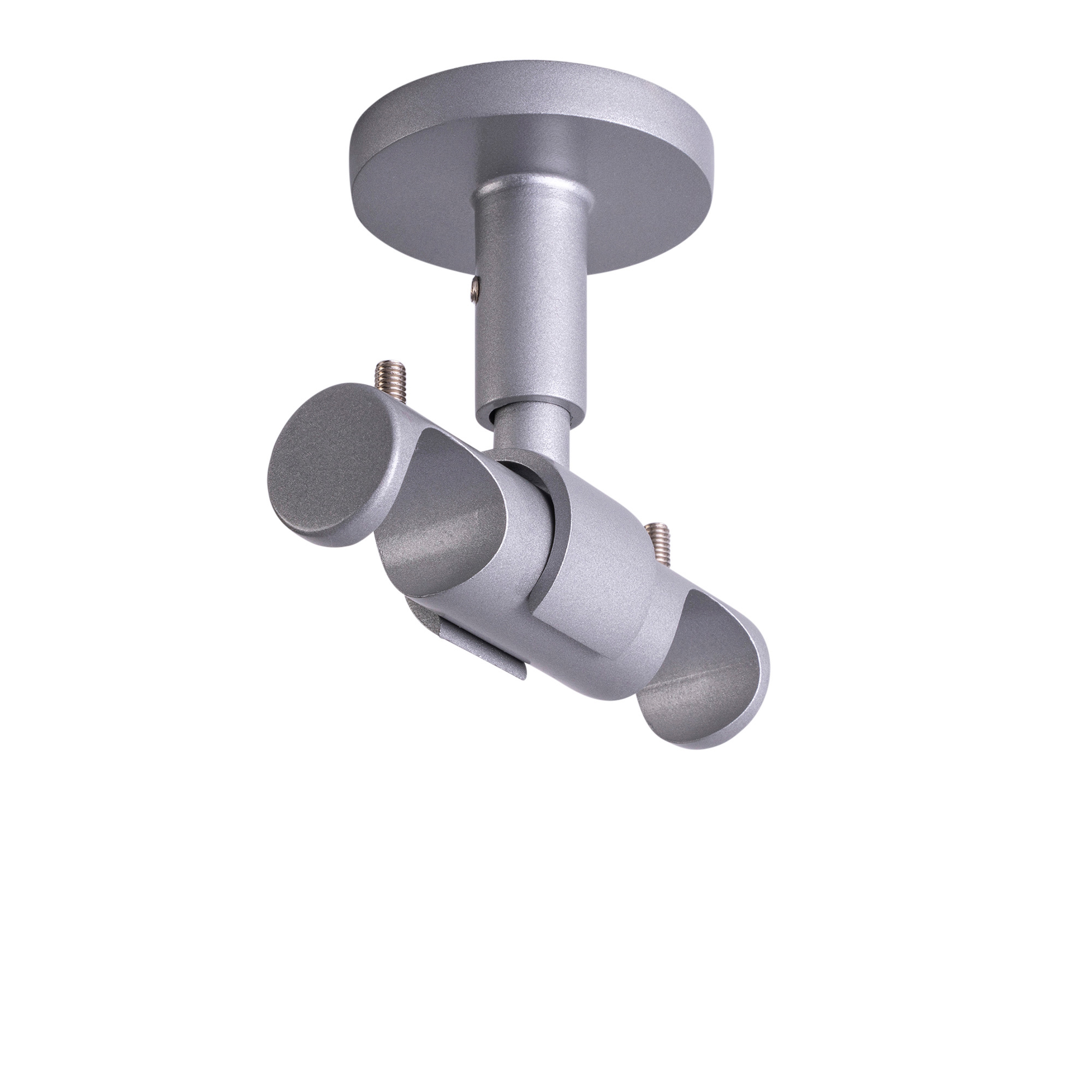 Supporto da soffitto per bastone per tenda con guida interna | ⌀ 19 mm, argentato, 2 binari