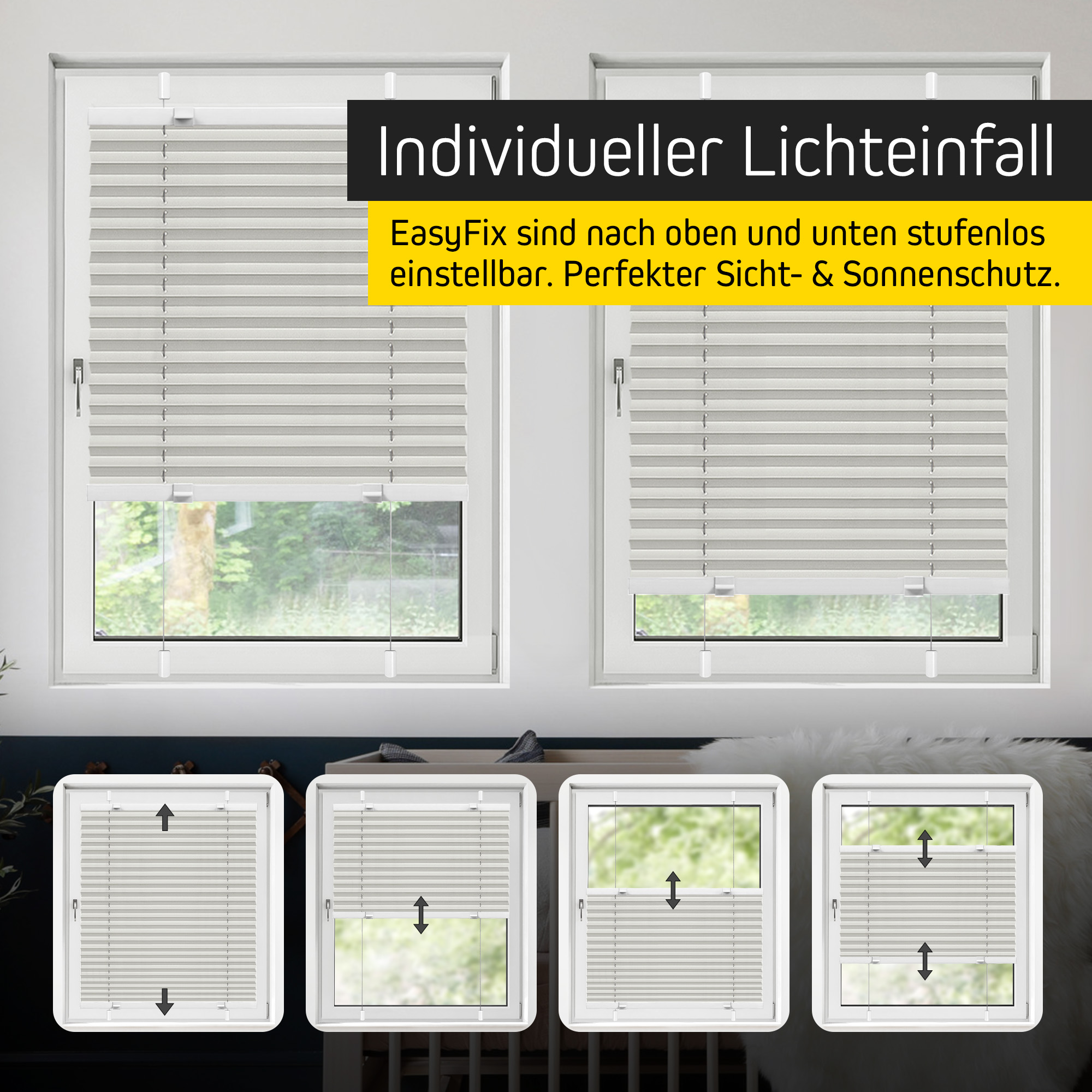 EasyFix Plissee | 35 x 100 cm, beige 