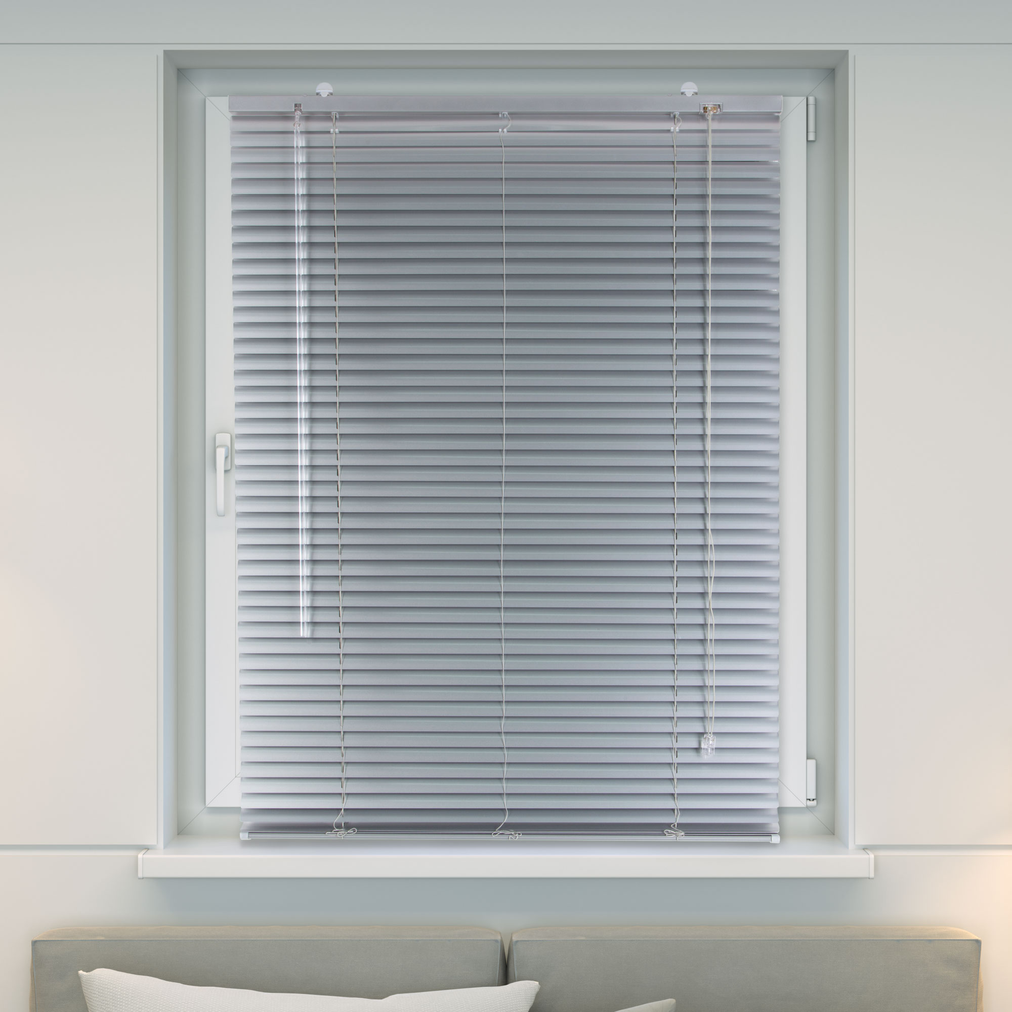 Veneziana in alluminio | 80 x 175 cm, argento brillante