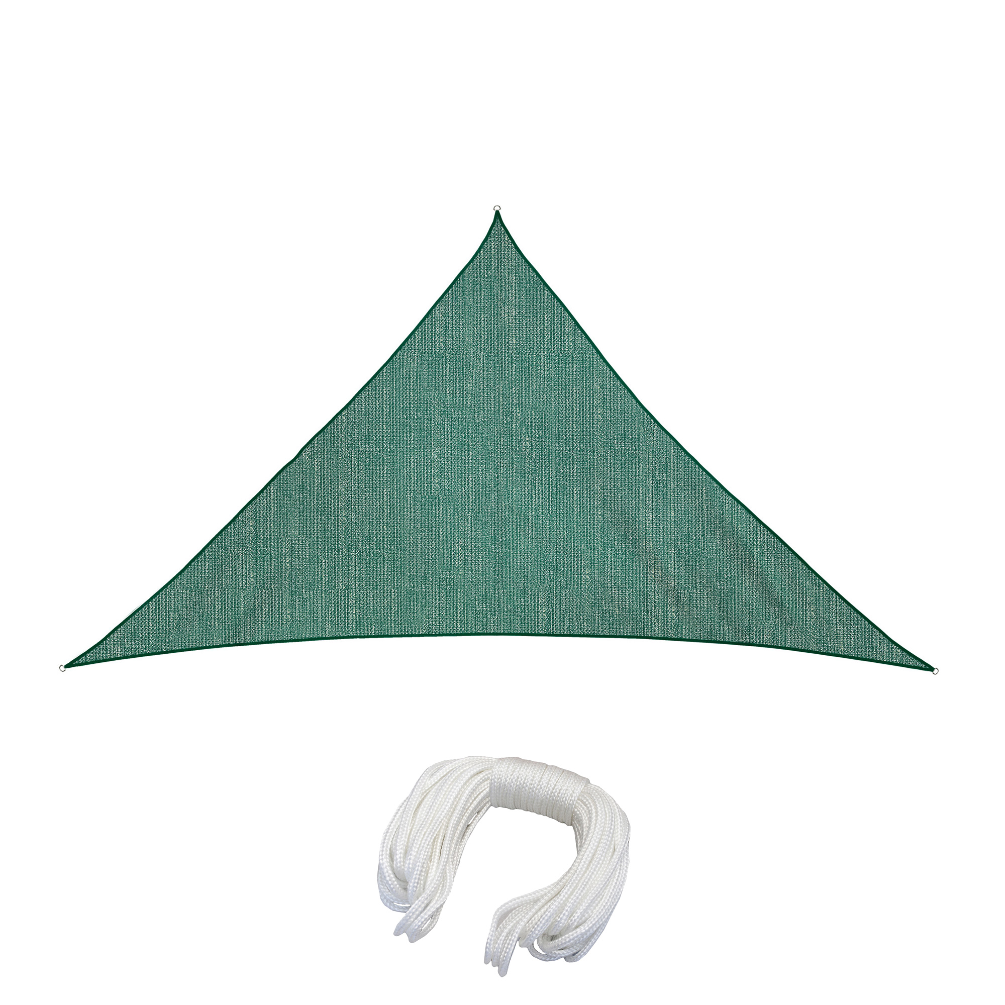 Sonnensegel - HDPE / atmungsaktiv | 5,1 x 3,6 x 3,6 m, rechtwinklig-dreieckig, grün