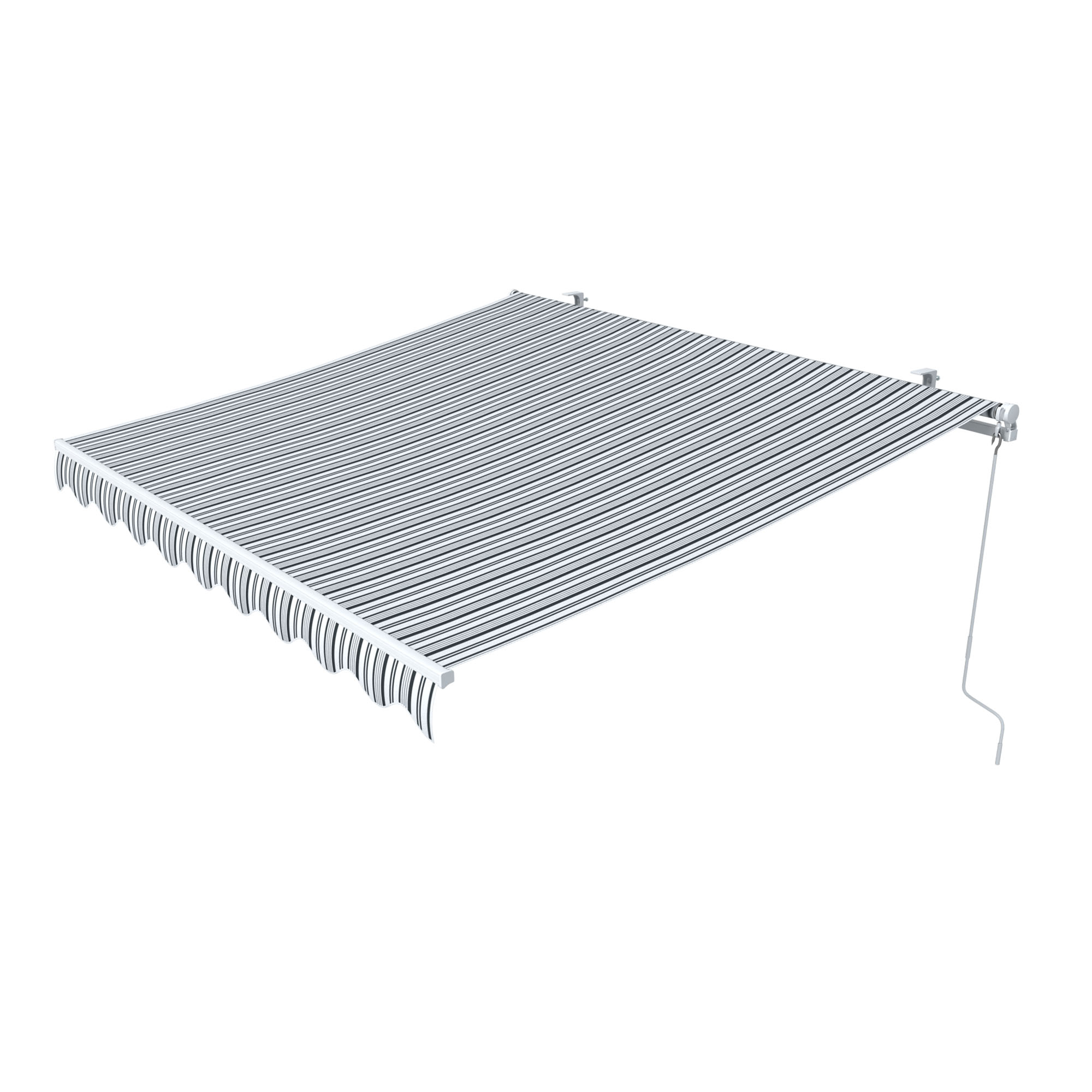 Gelenkarmmarkise Easy | 3,5 x 2,5 m / Stoff: Multi, grau-weiß 