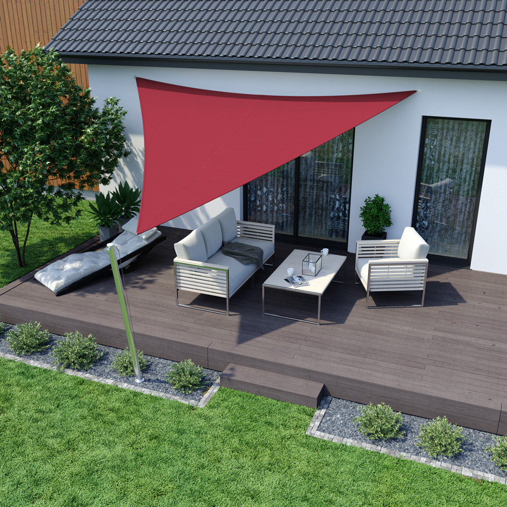 Vela Ombreggiante - Poliestere / Impermeabile | 4,0 x 4,0 x 4,0 m, triangolare, bordeaux