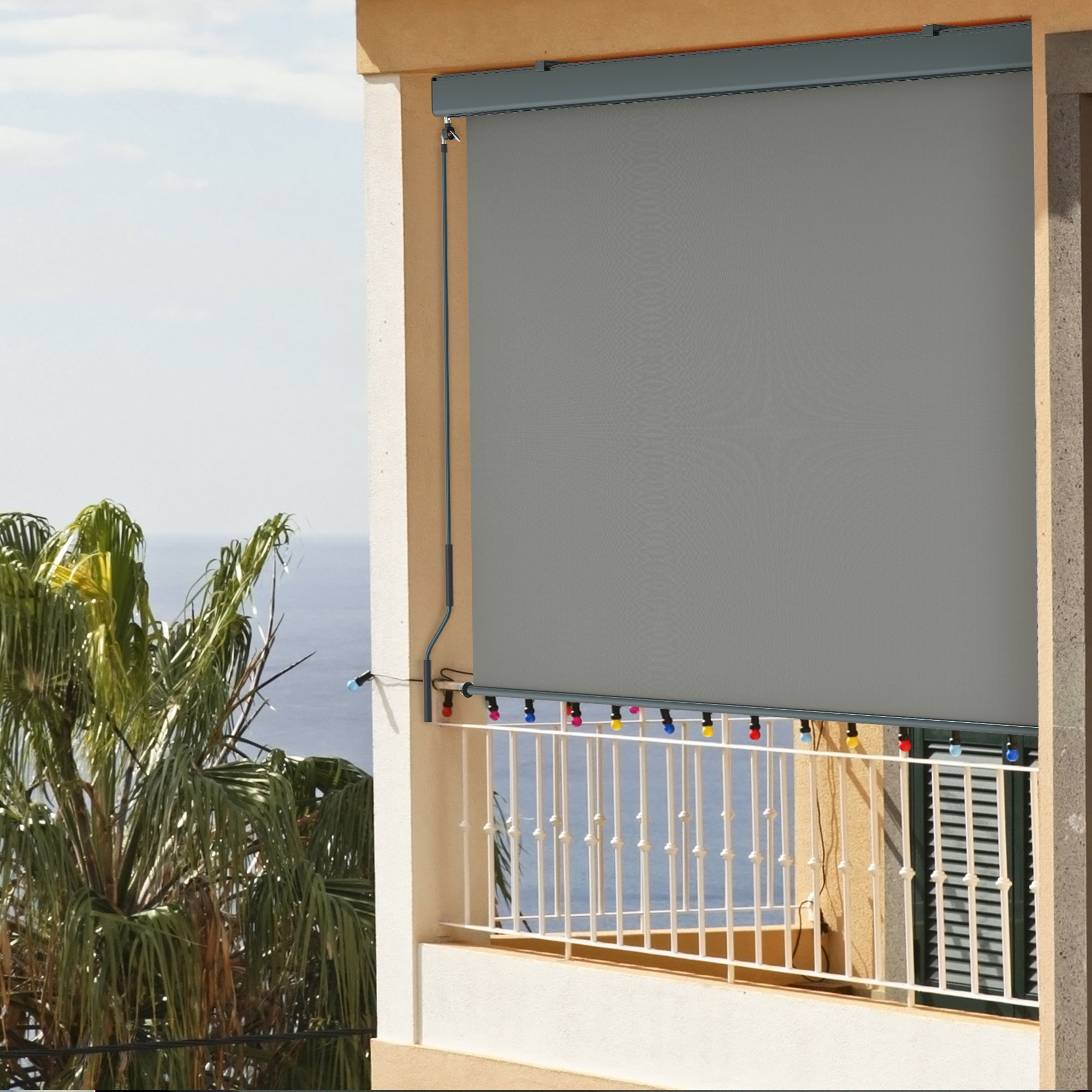 Tenda Verticale 2000 con Cassonetto manovella | 1,4 x 2,5 m, antracite/grigio