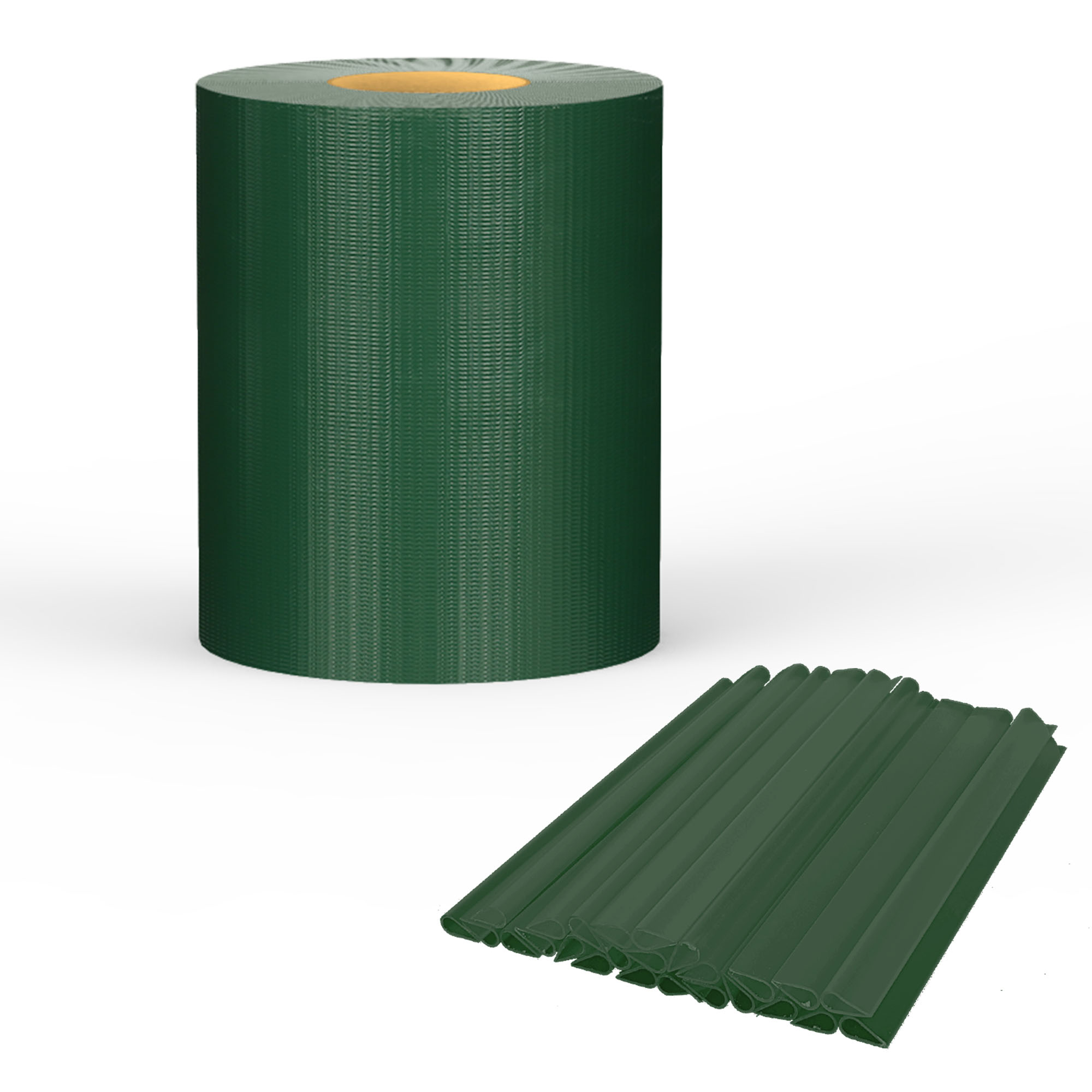 Rolle mit PVC-Sichtschutzstreifen für Zäune und Sichtschutzanwendungen