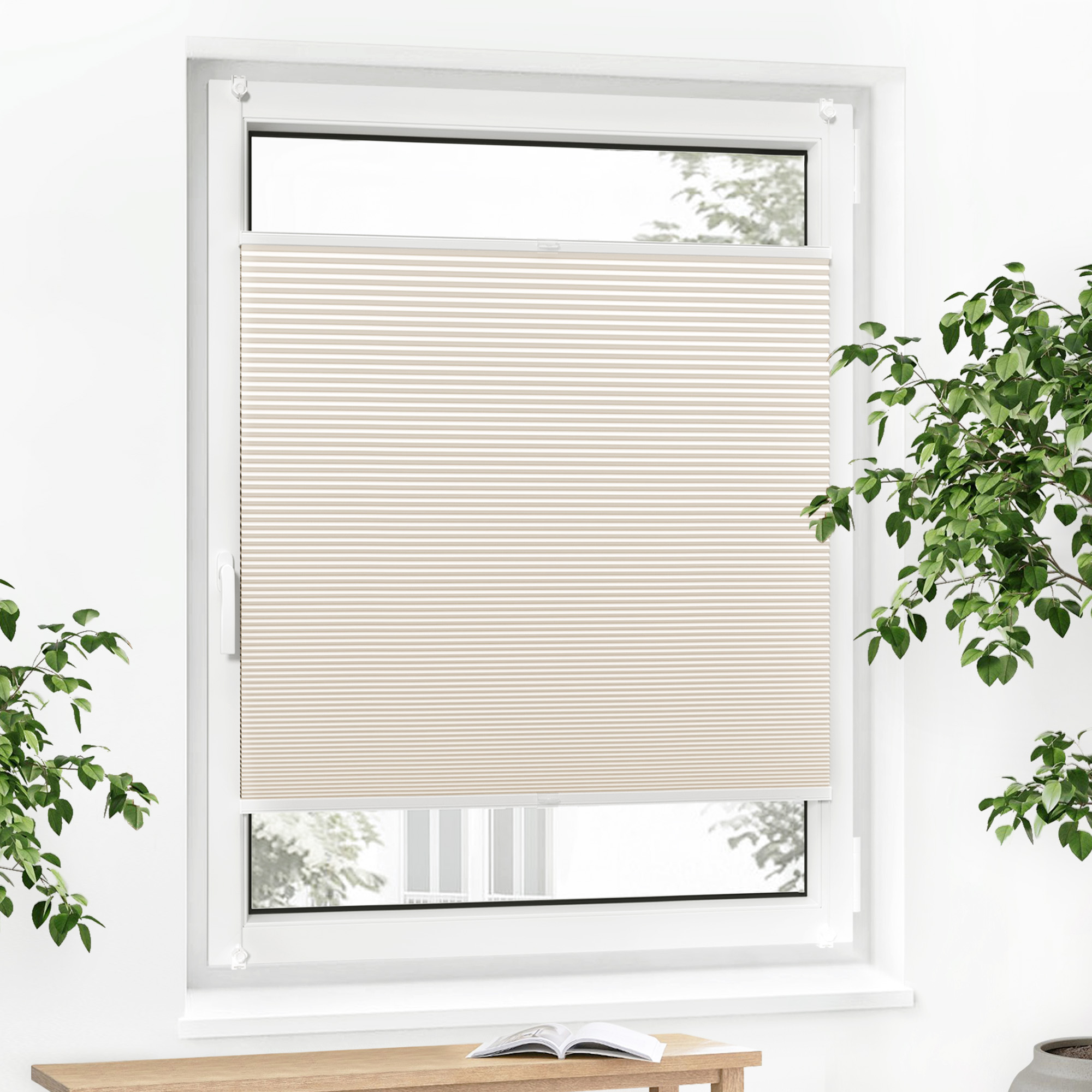 Pure Wabenplissee | verdunkelnd, 115 x 150 cm, creme