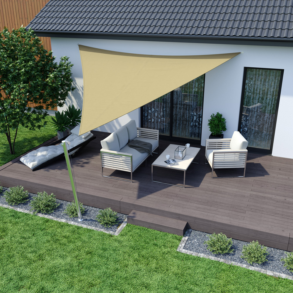 Vela Ombreggiante - Poliestere / Impermeabile | 4,0 x 4,0 x 4,0 m, triangolare, sabbia