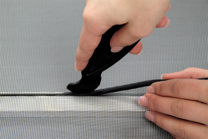 Attrezzo per tubi in PVC per telai di zanzariera | nero