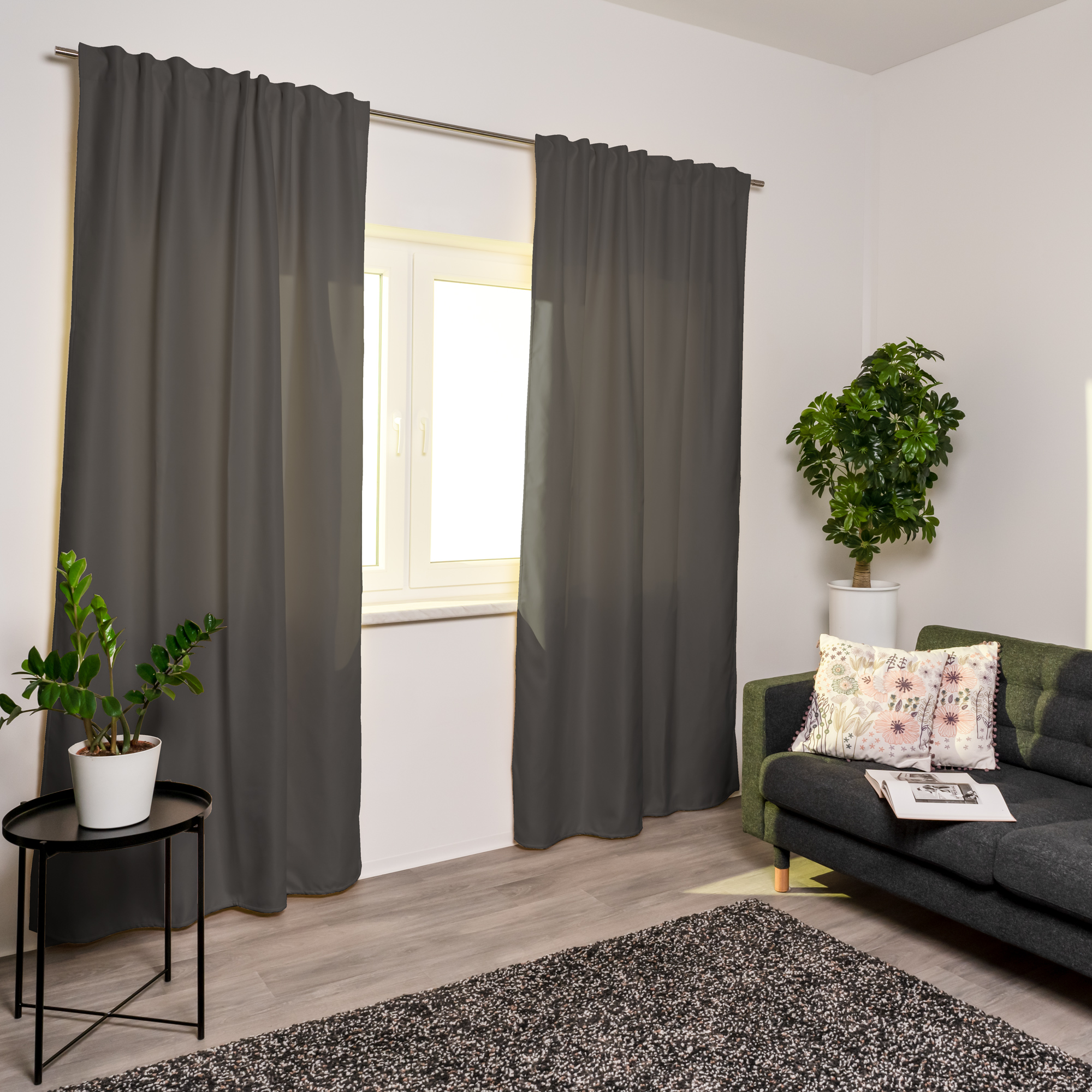 Tenda termica con nastro multifunzione PELLU | opaco, 135 x 245 cm, grigio, 2 pezzi