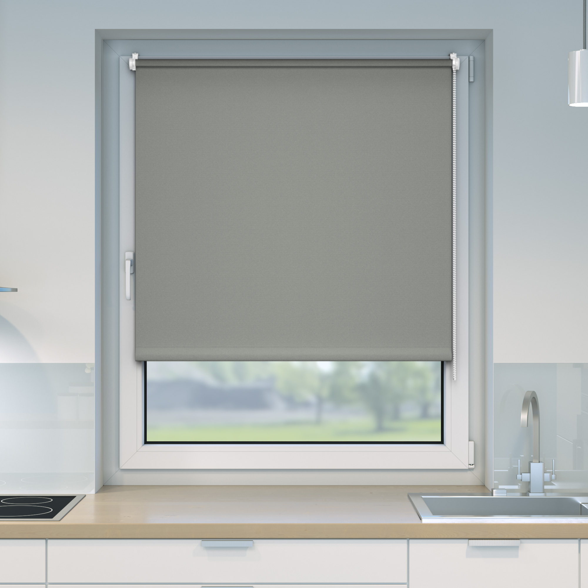 Klemmfix Tenebra Verdunkelungsrollo | 140 x 160 cm, grau