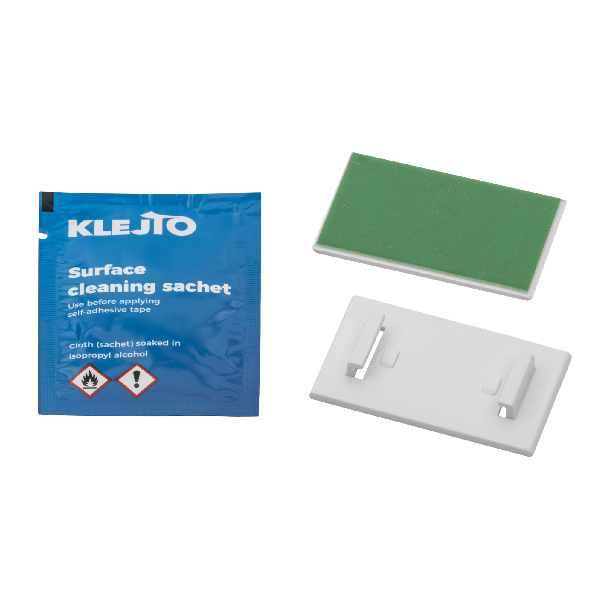 Klebehalter-Set für Rollos mit Reinigungstuch und Klebepads