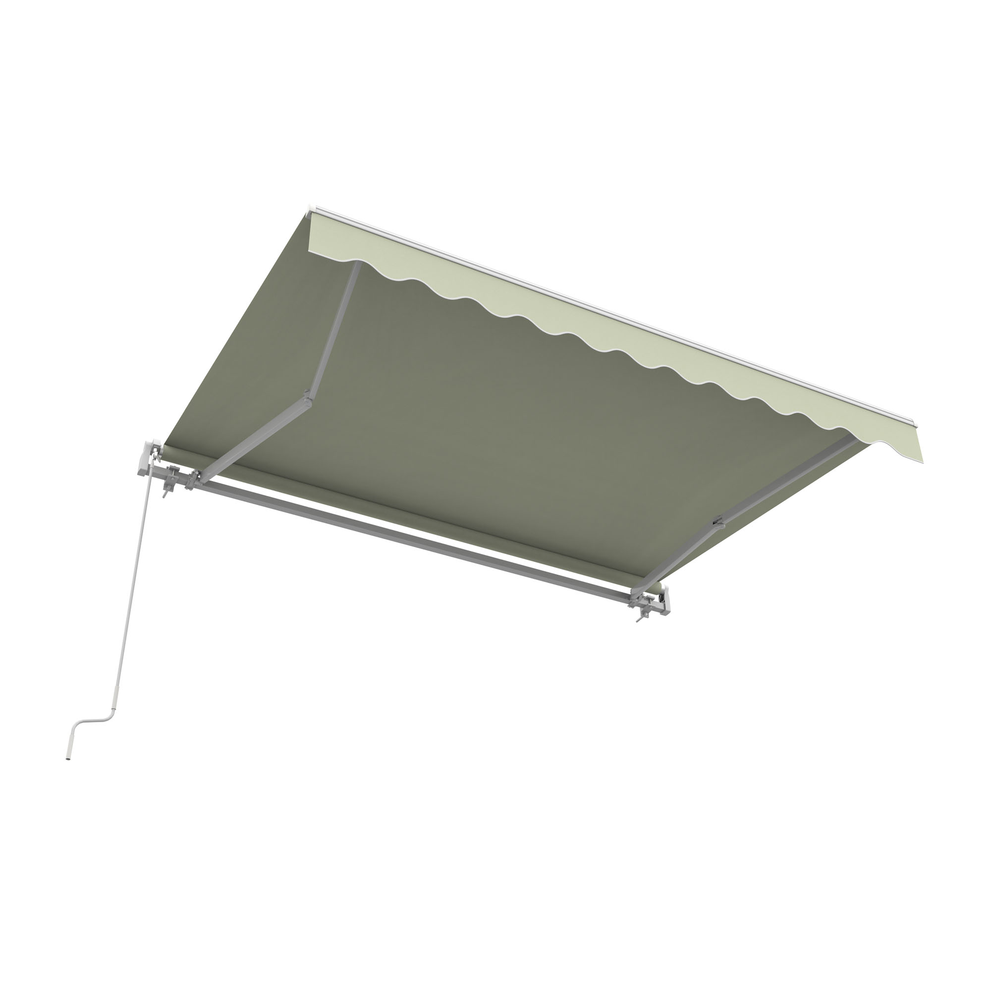 Gelenkarmmarkise Basic 2000 | 4 x 3 m / Gestell: weiß / Stoff: Uni, creme-weiß 
