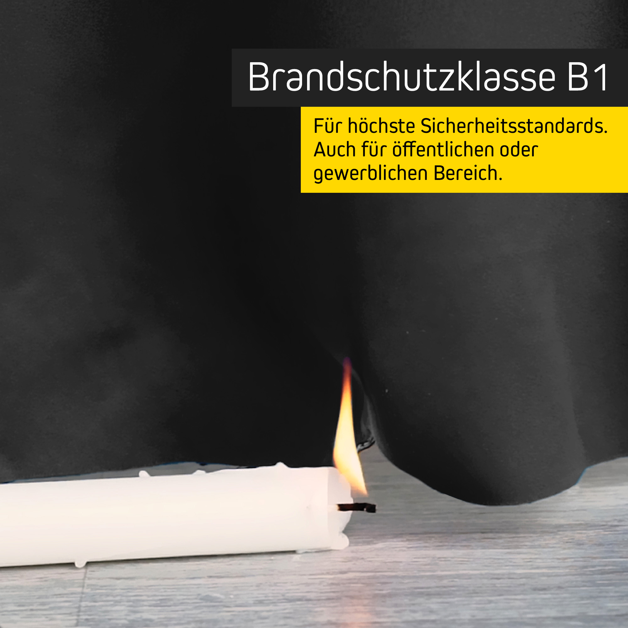 BLACKY Brandschutz-Vorhang B1 mit Kombiband | verdunkelnd, 135 x 245 cm, schwarz 