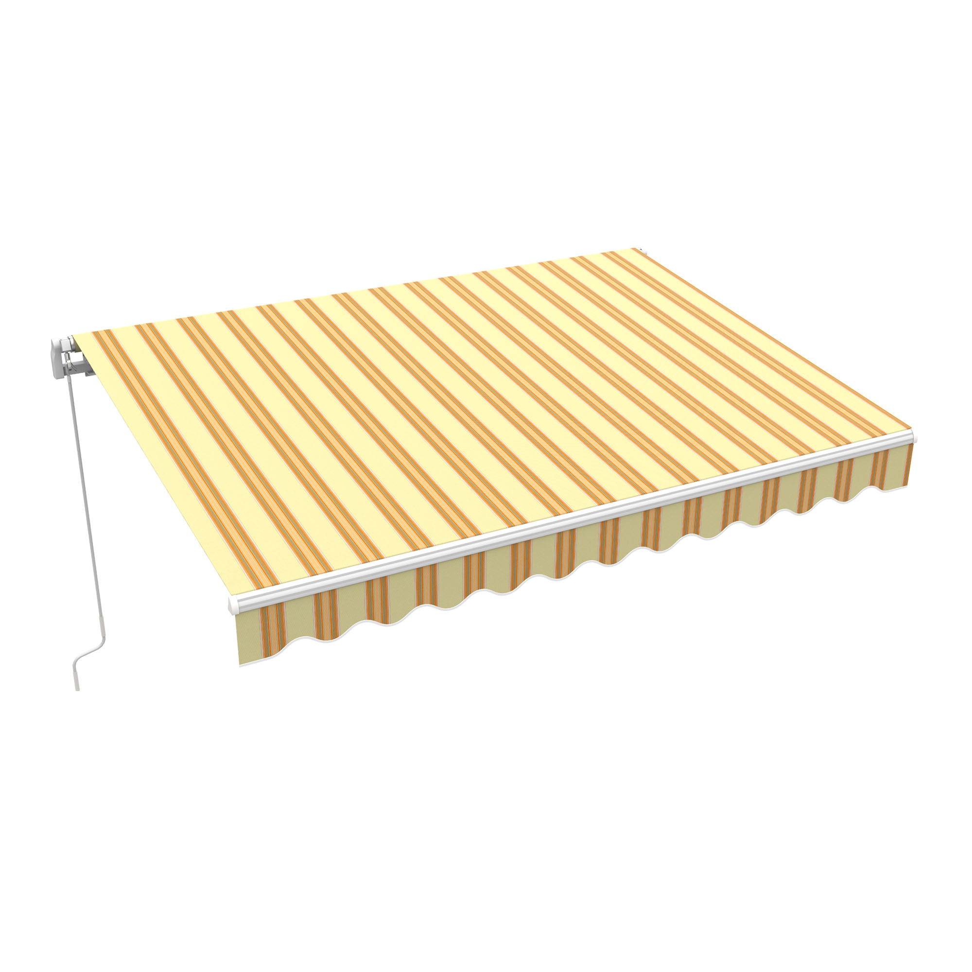 Gelenkarmmarkise Basic 2000 | 4 x 3 m / Gestell: weiß / Stoff: Multi, sand-orange 