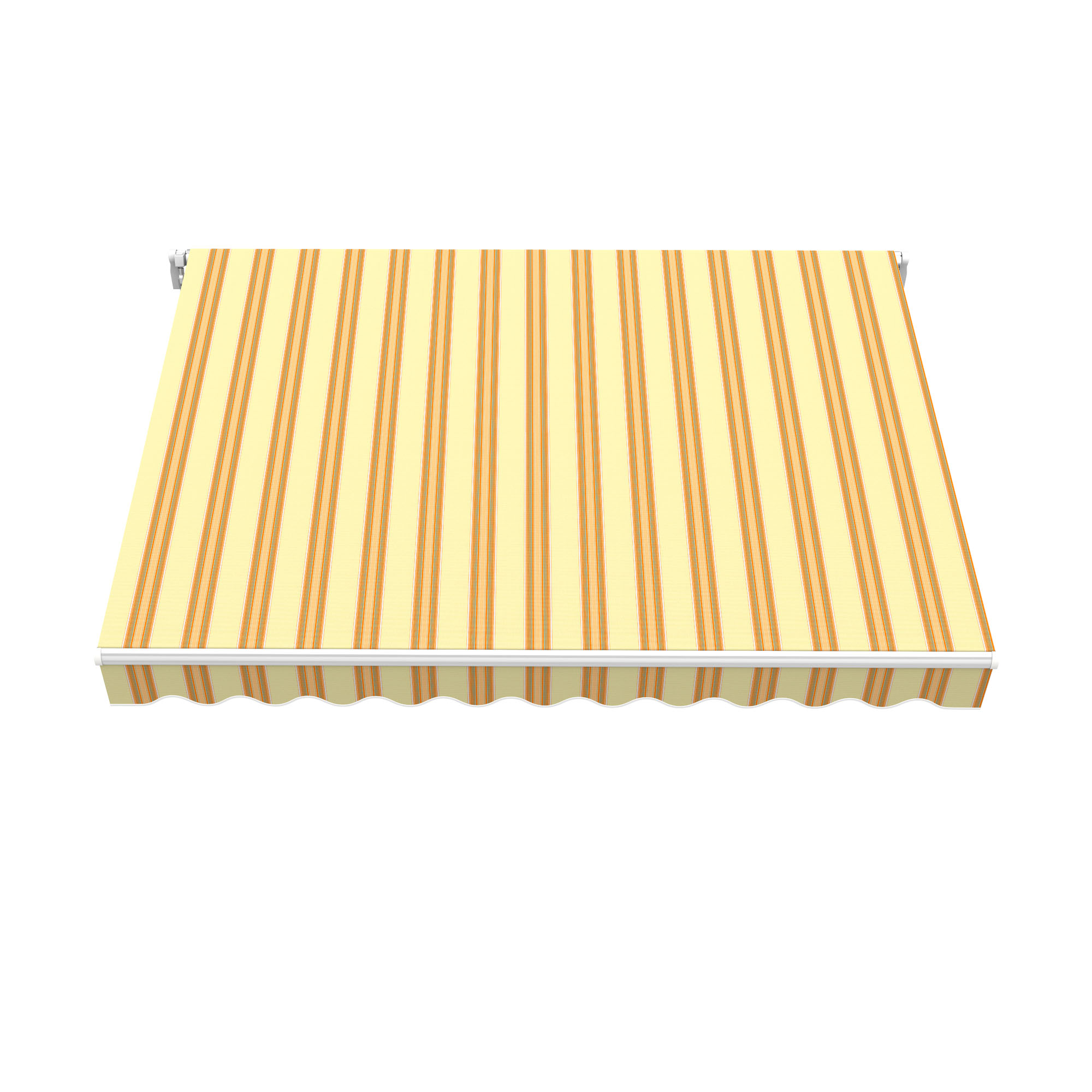 Gelenkarmmarkise Basic 2000 | 4 x 3 m / Gestell: weiß / Stoff: Multi, sand-orange 