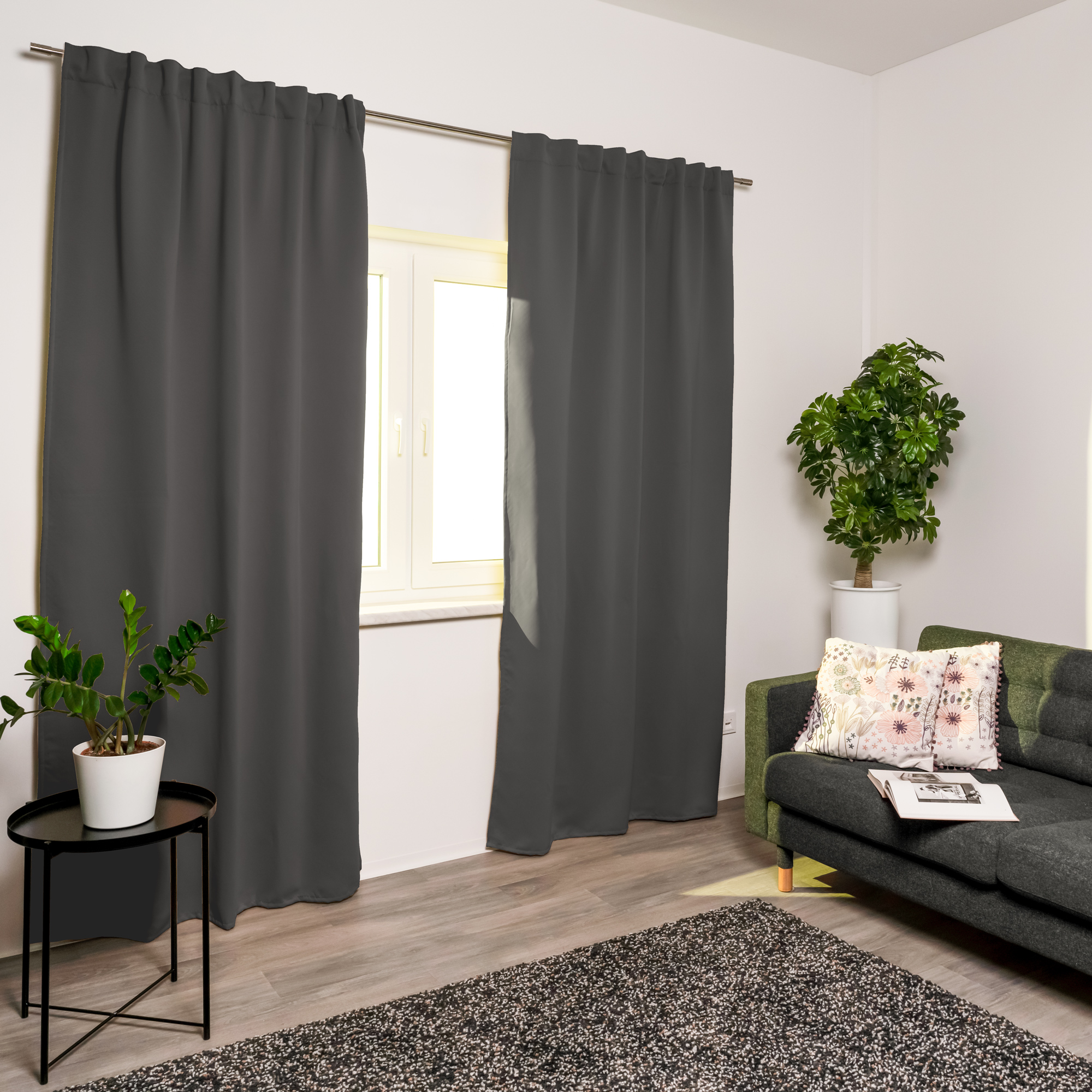 Tenda acustica con nastro multifunzione ACUSTICO | opaco, 135 x 245 cm, grigio