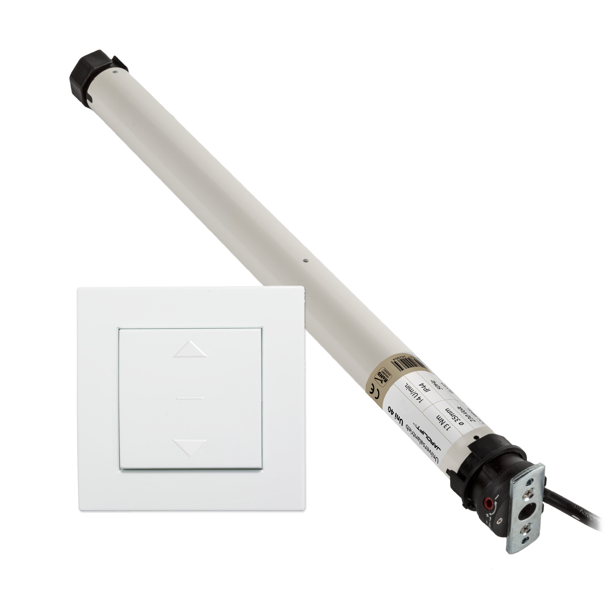 Motore per tapparella Universale | UNI40 (13 Nm / SW40) + Interruttore design