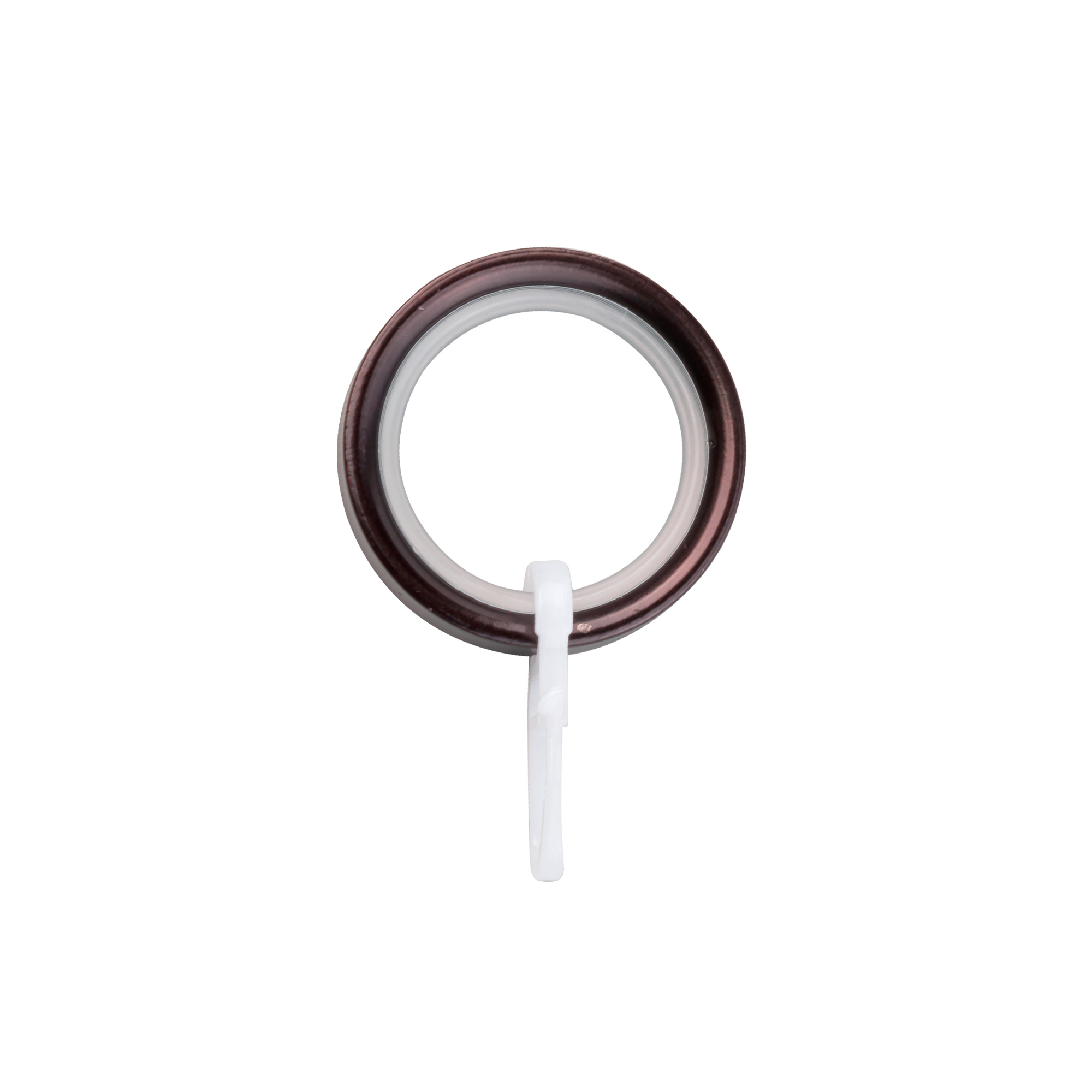 Anello per tenda – anello piatto con ganci per pieghe | ⌀ 19 mm, rosso e bronzo spazzolato, 60 pezzi