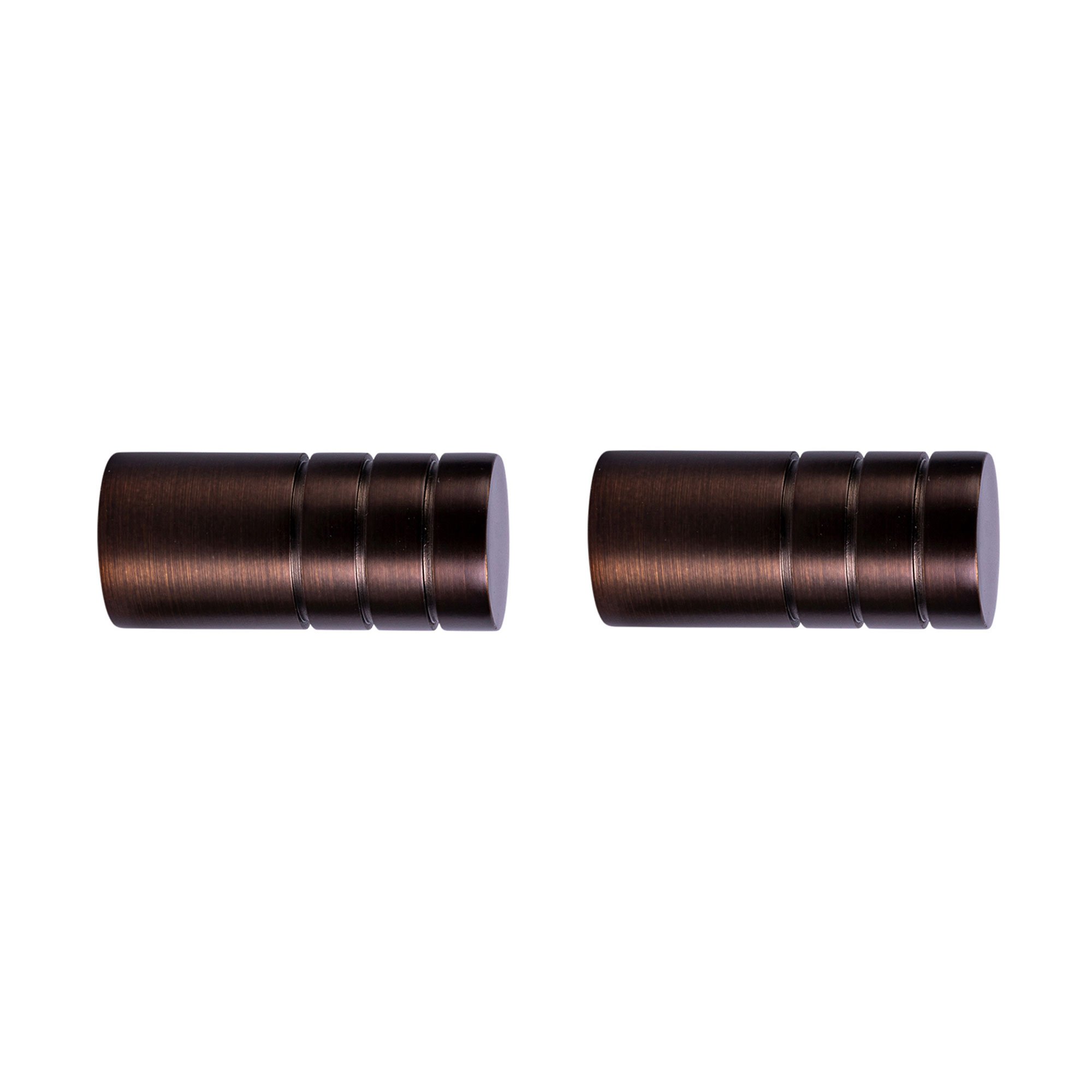 Terminale per bastone per tenda | ⌀ 19 mm, rosso e bronzo spazzolato, Tappo scanalato, 2 pezzi