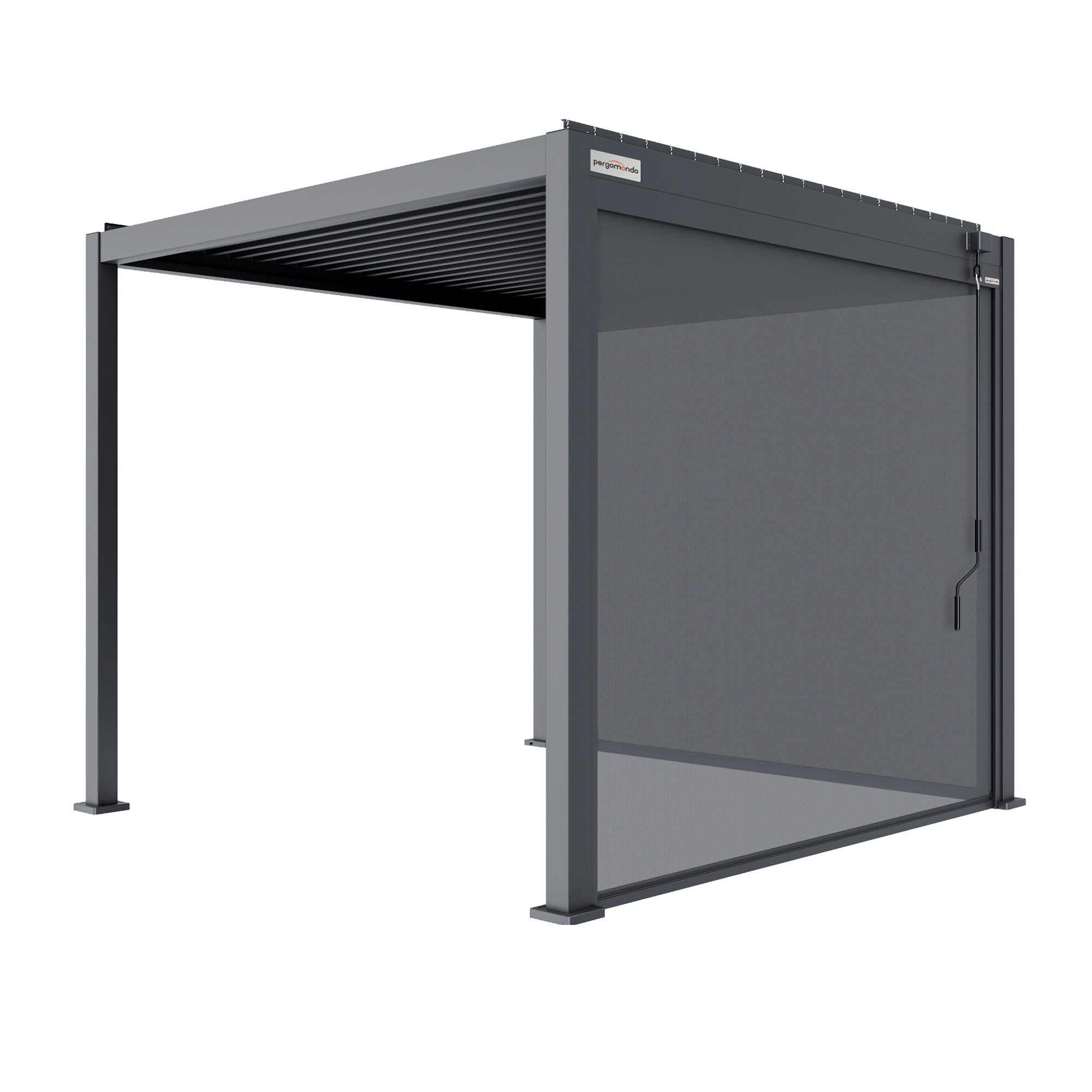 Screen-Rollo für Pergola mit Lamellendach | 3 m, anthrazit 