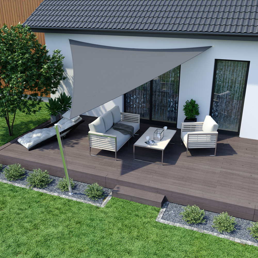 Vela Ombreggiante - Poliestere / Impermeabile | 4,0 x 4,0 x 4,0 m, triangolare, antracite