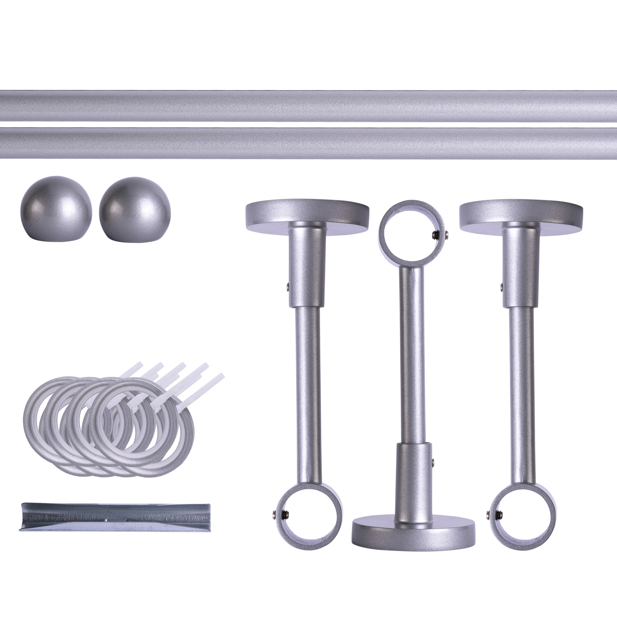 Gardinenstange Set mit Halterungen und Endstücken für Wandmontage
